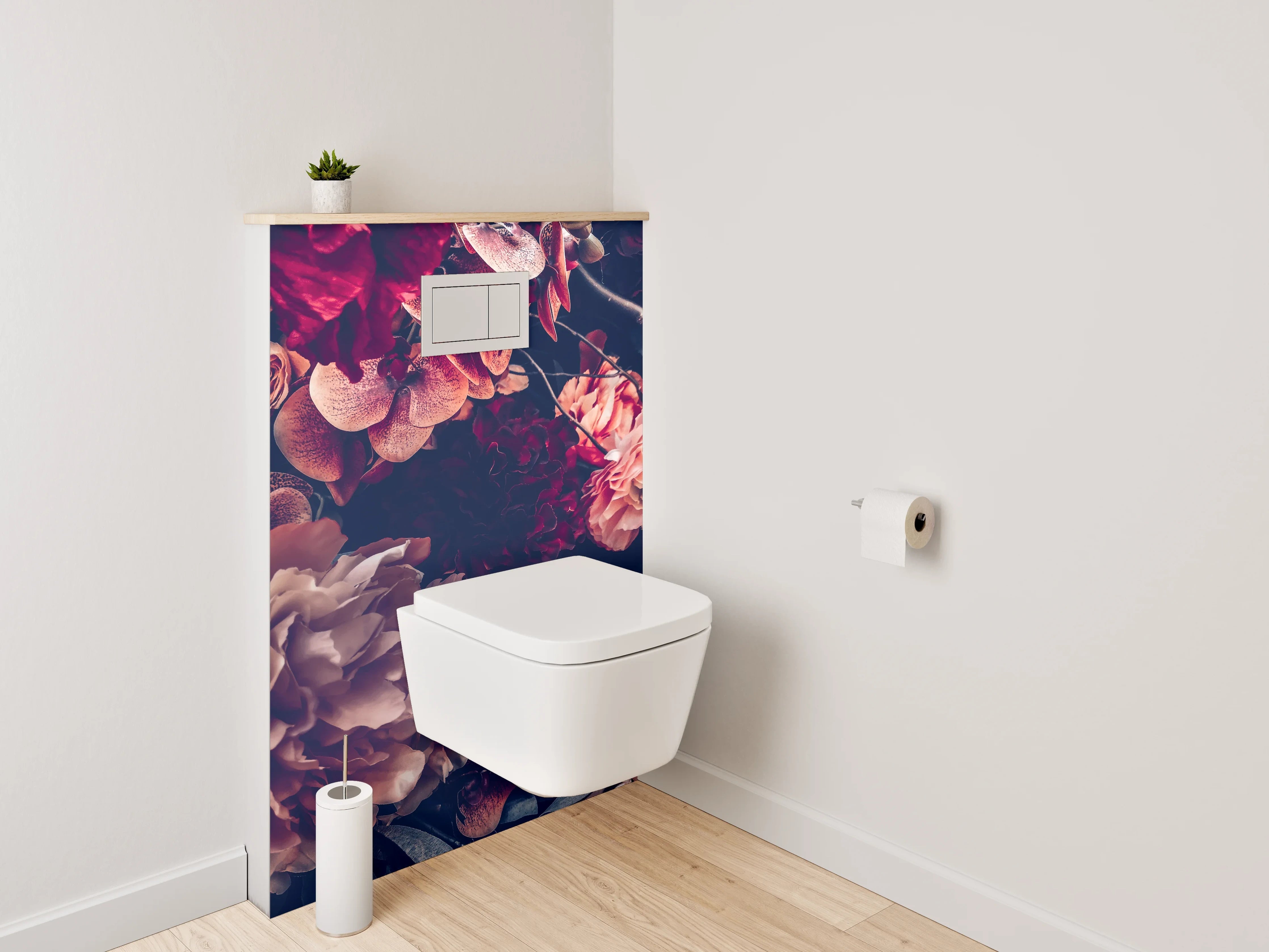 WC-Rückwand - Romantische Vintage-Blumenpracht Poster