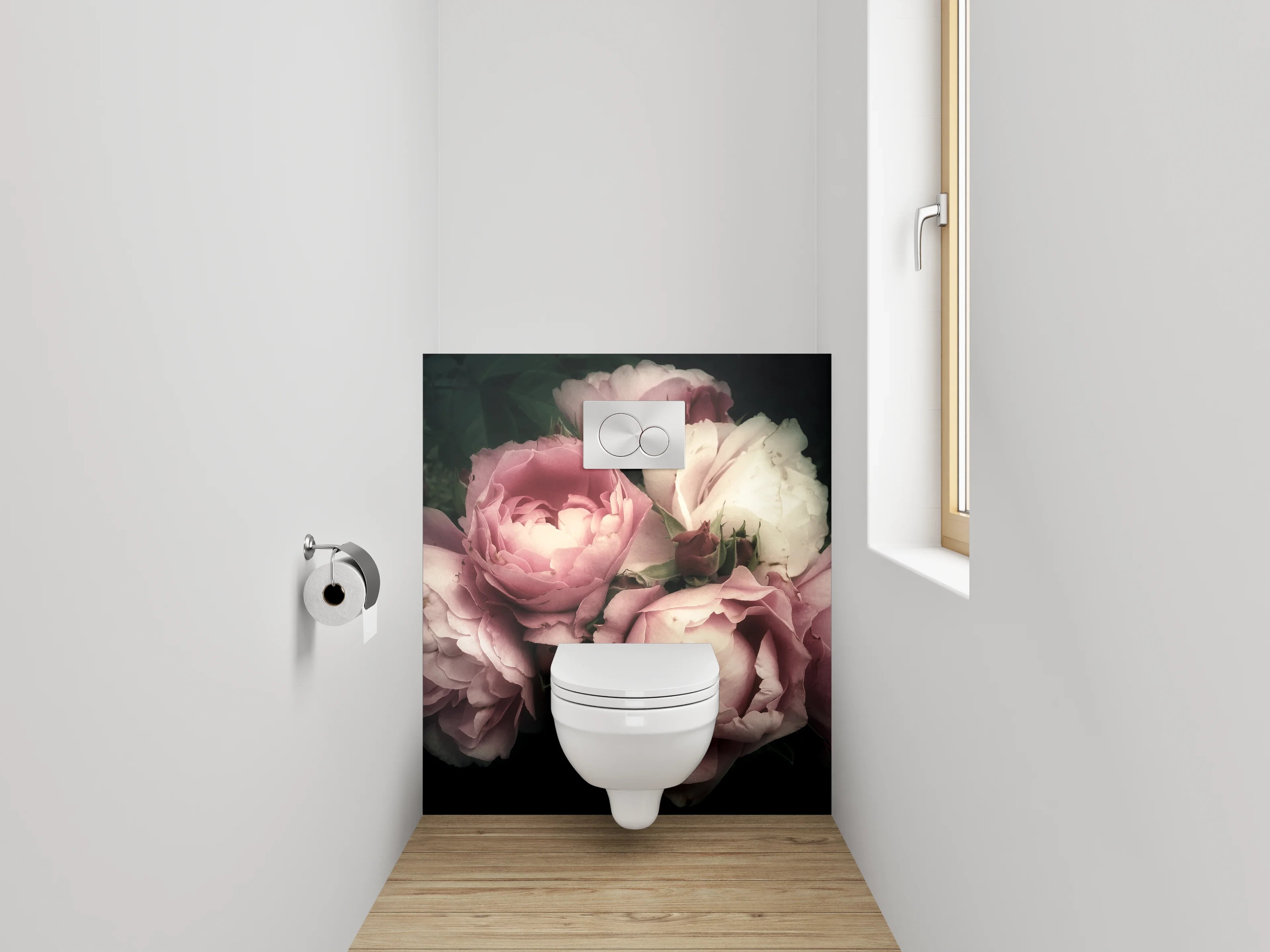 WC-Rückwand - Romantische Vintage-Rosenblüten