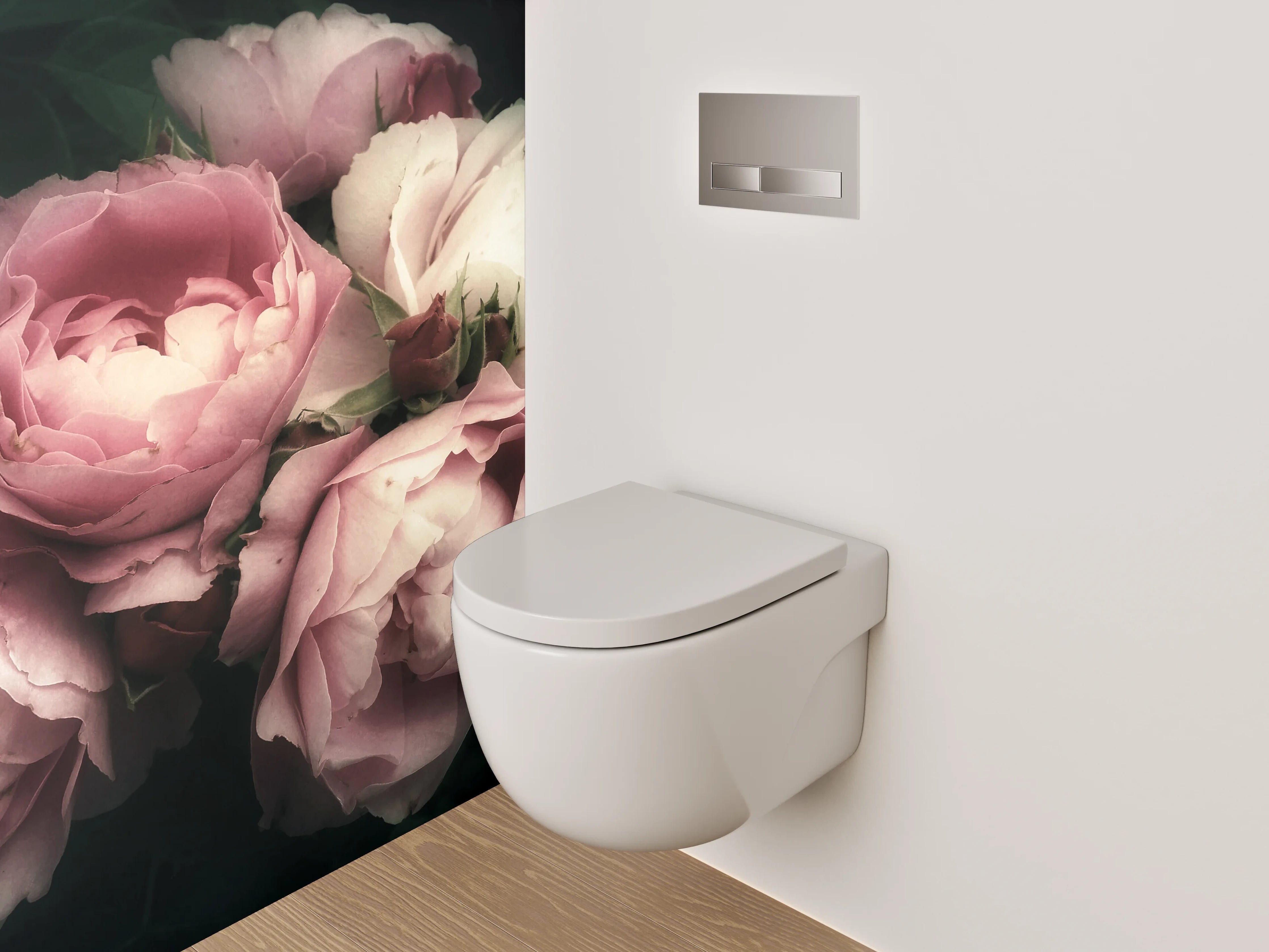 WC-Rückwand - Romantische Vintage-Rosenblüten