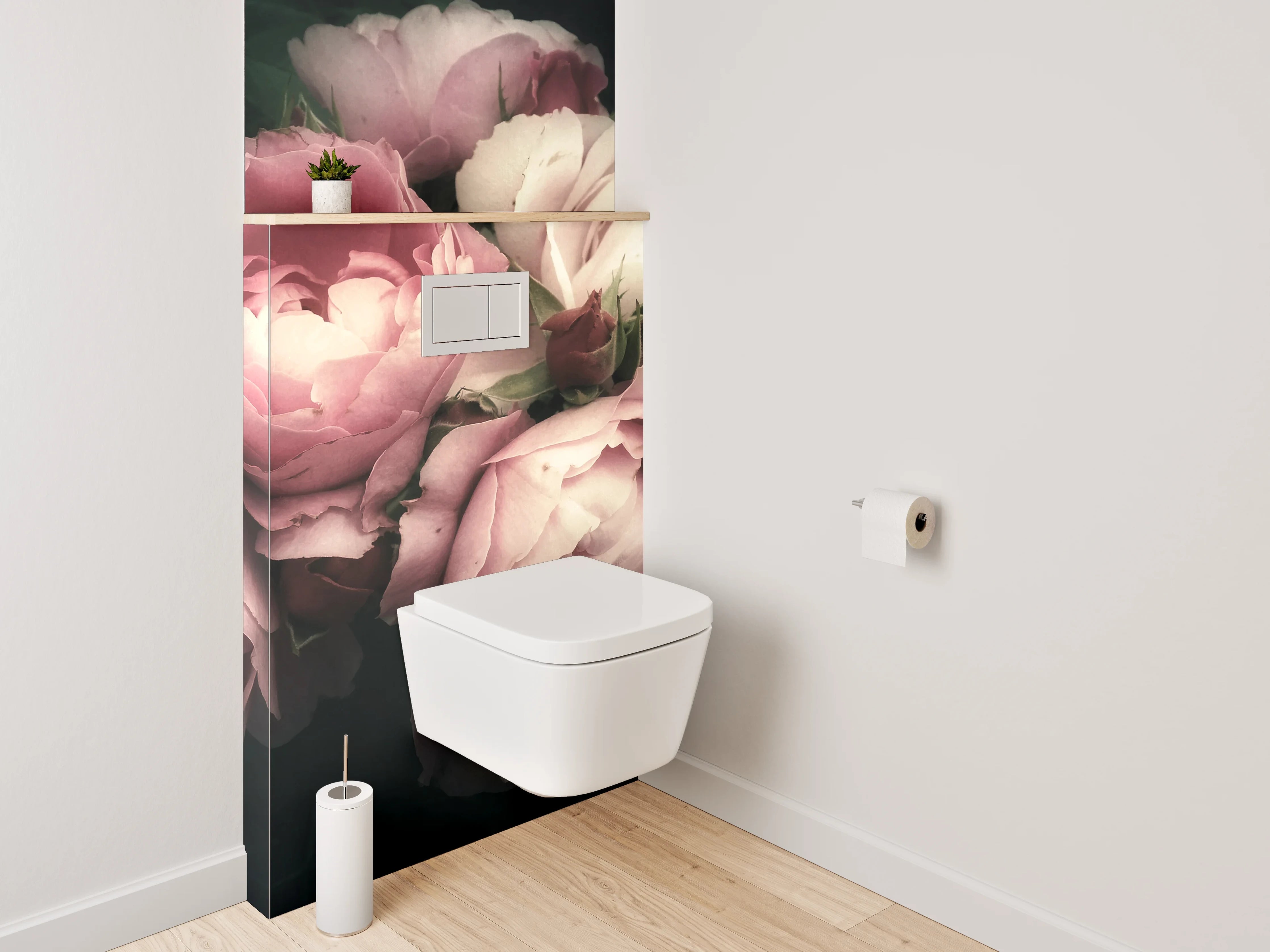 WC-Rückwand - Romantische Vintage-Rosenblüten