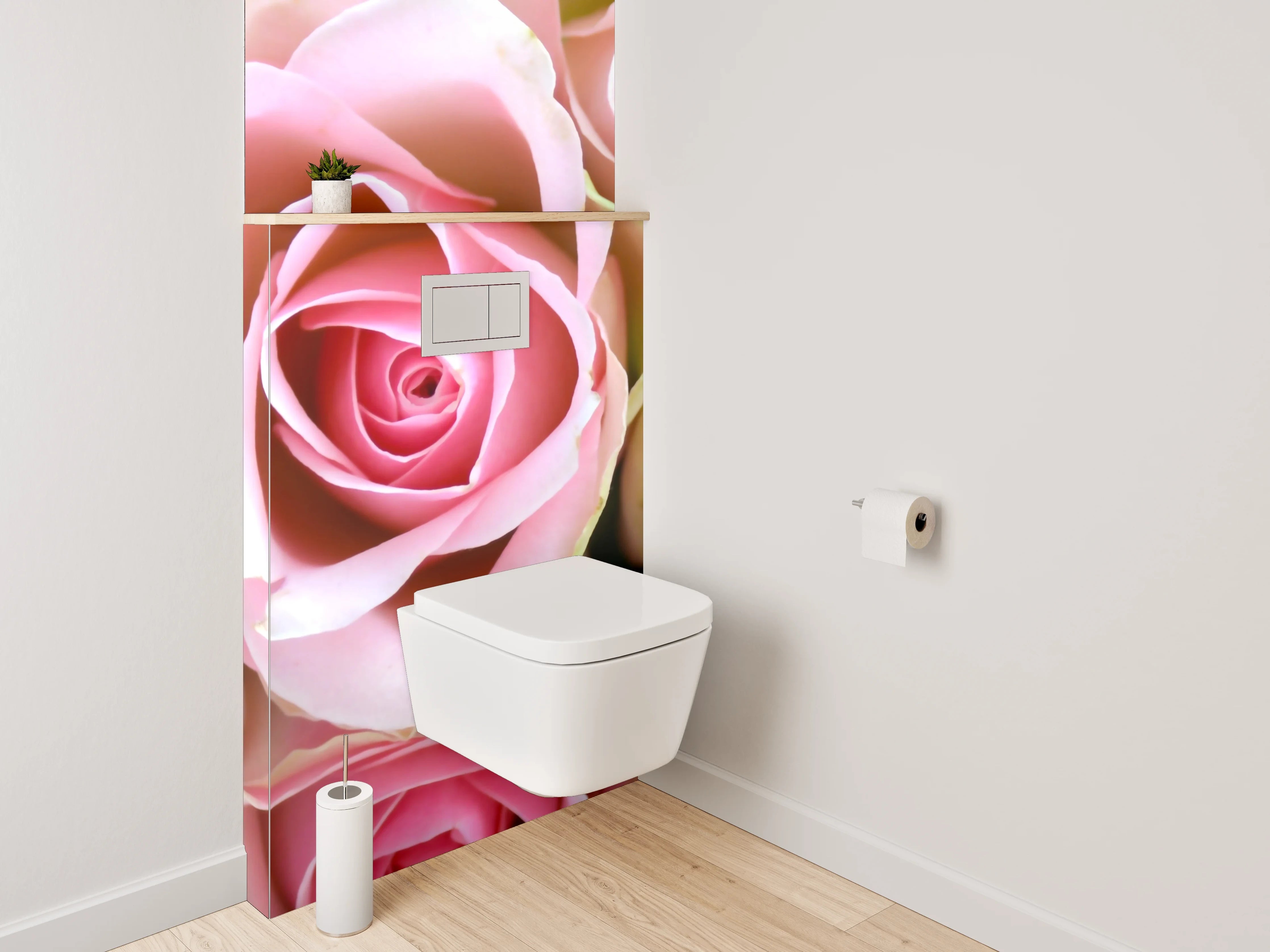 WC-Rückwand - Romantische rosa Rosenpracht