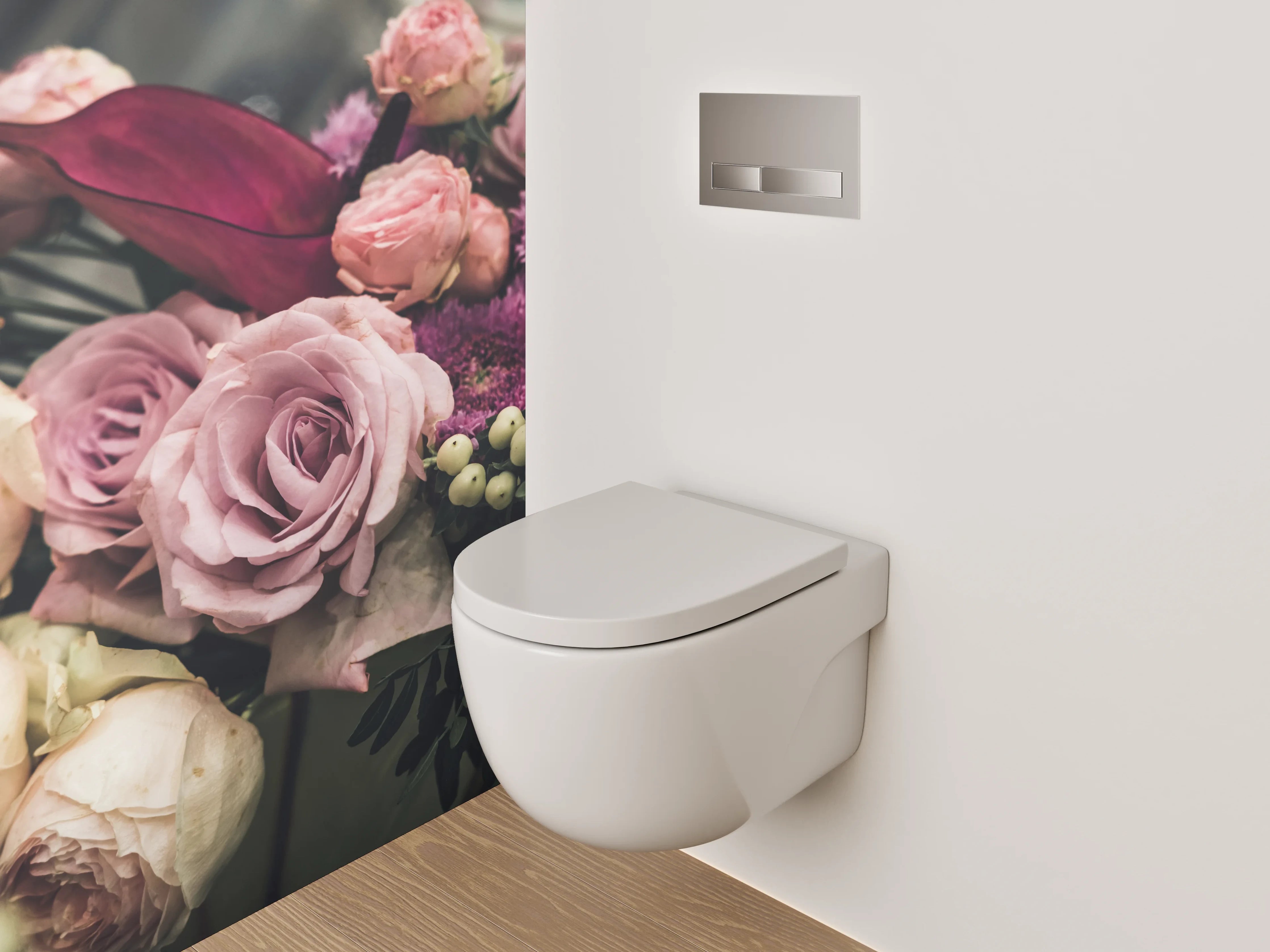 WC-Rückwand - Romantischer Blumenstrauß Vintage
