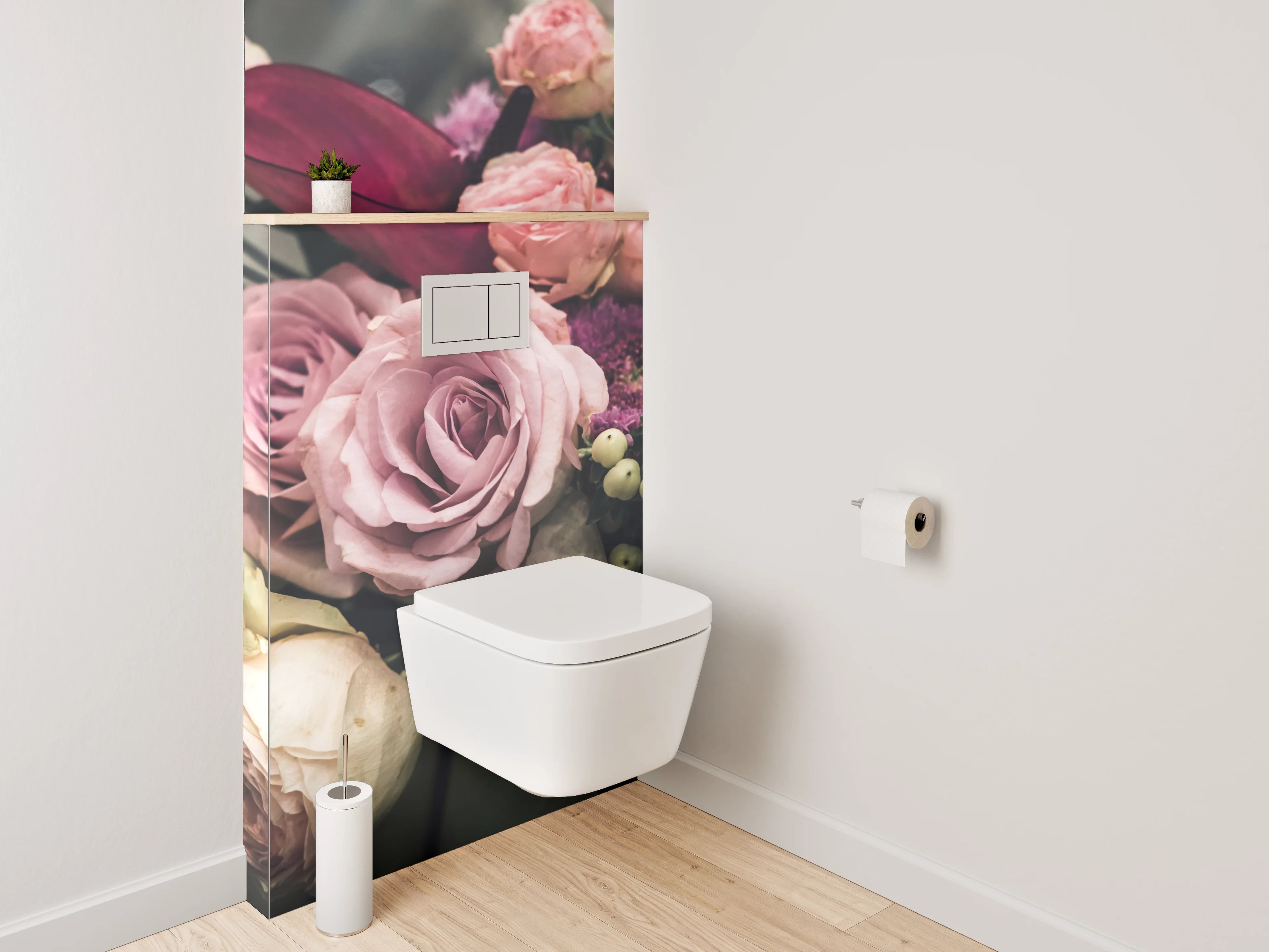 WC-Rückwand - Romantischer Blumenstrauß Vintage