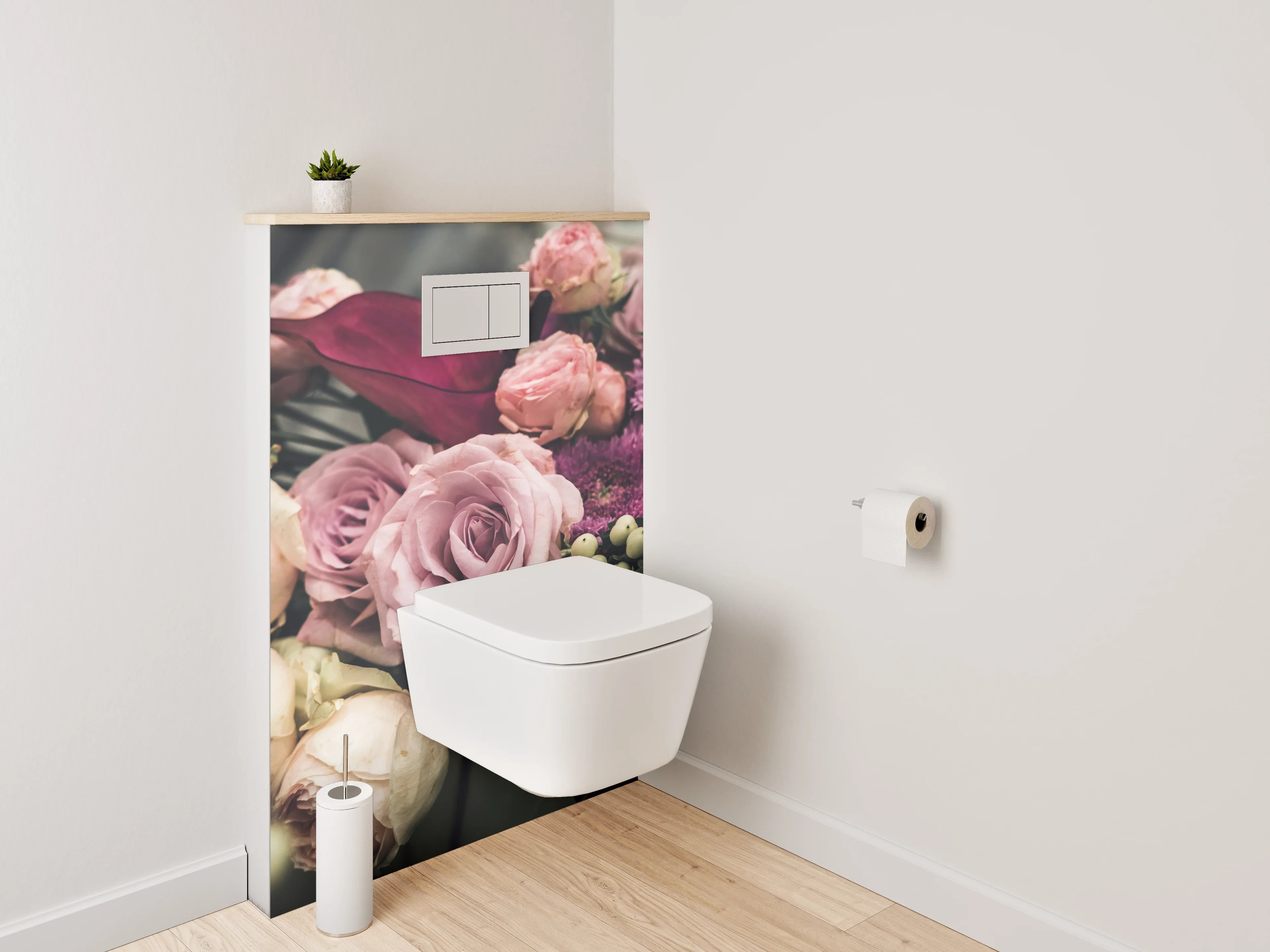 WC-Rückwand - Romantischer Blumenstrauß Vintage