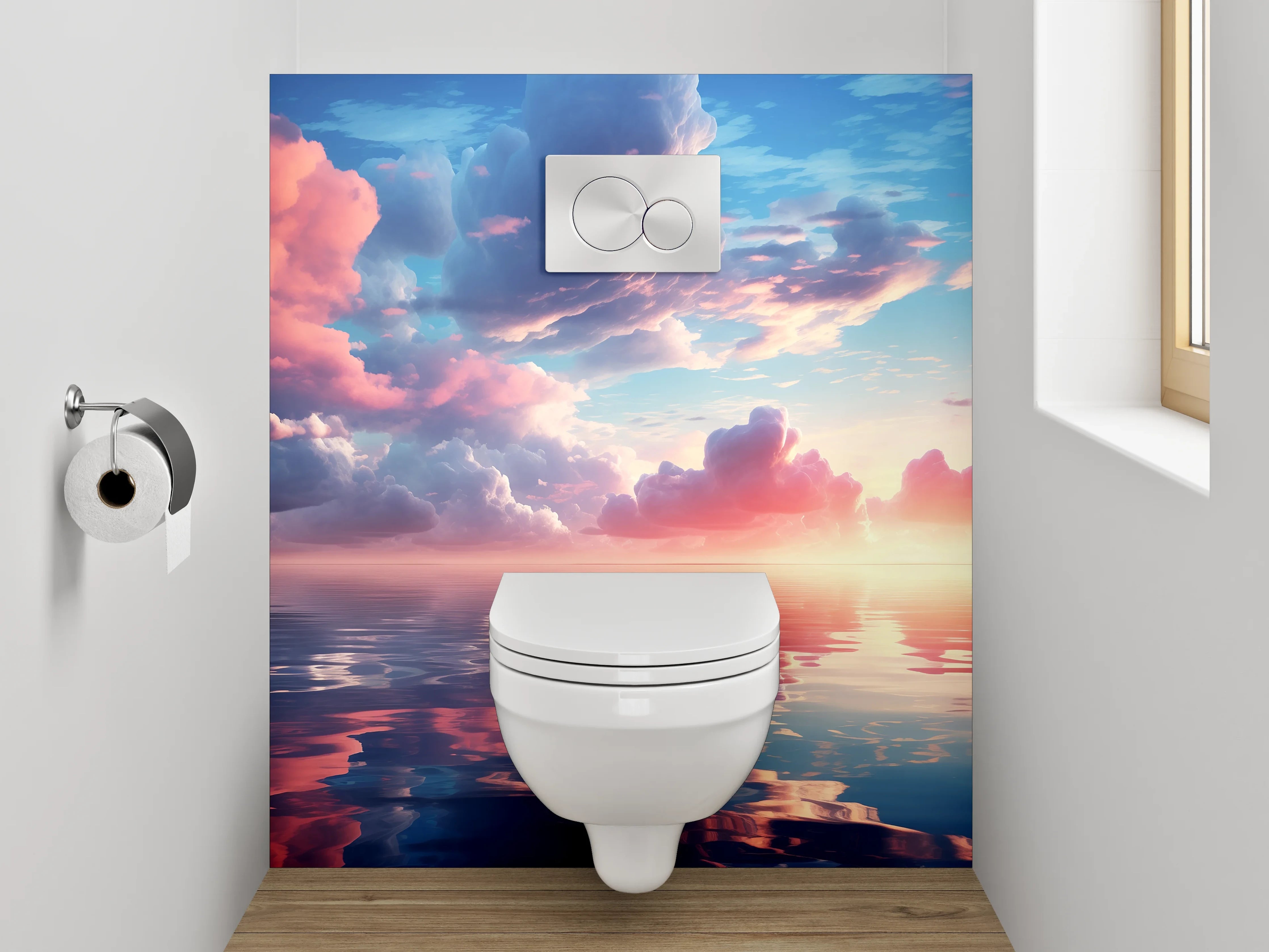 WC-Rückwand - Romantischer Sonnenaufgang über dem Ozean