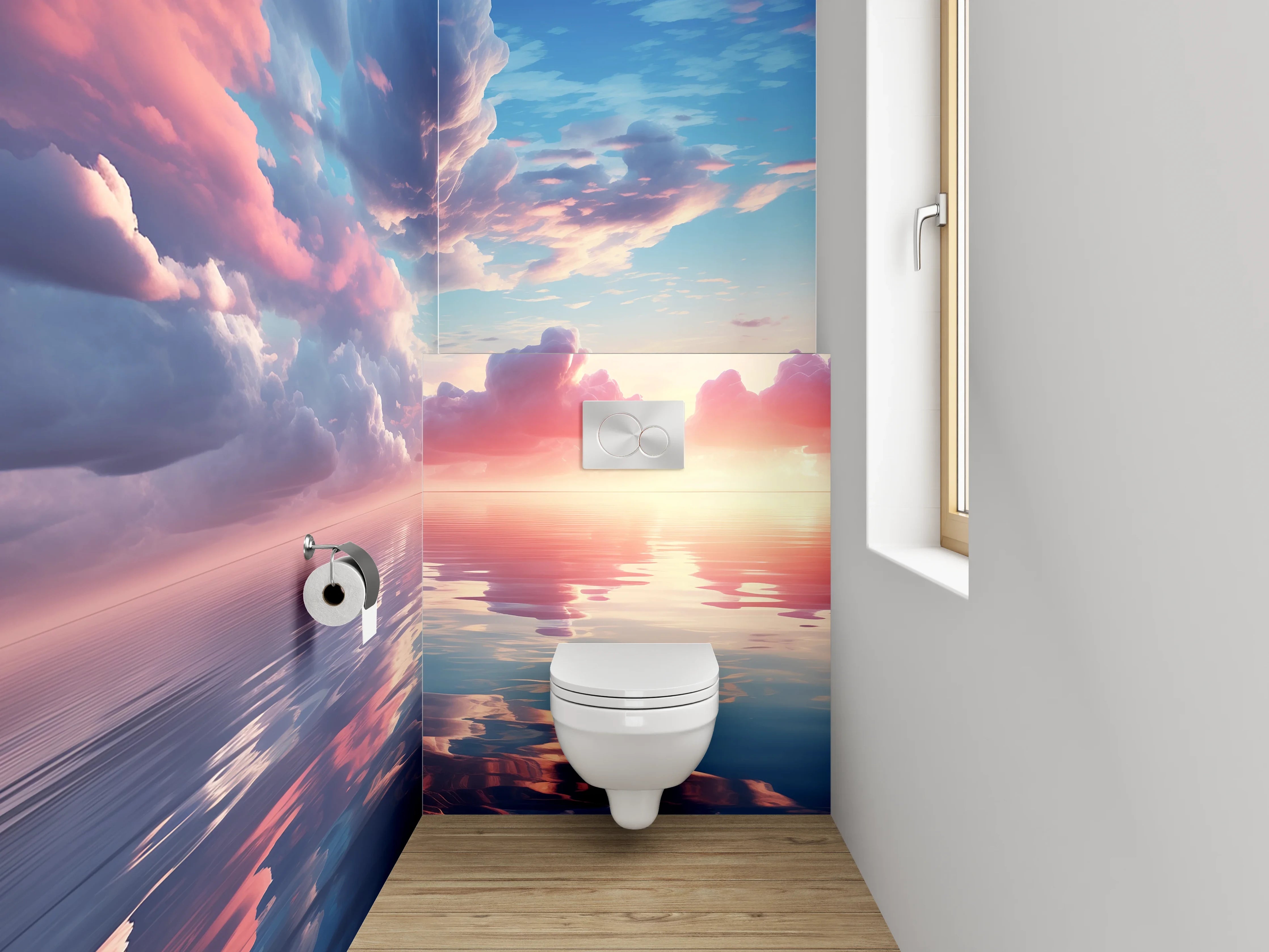 WC-Rückwand - Romantischer Sonnenaufgang über dem Ozean