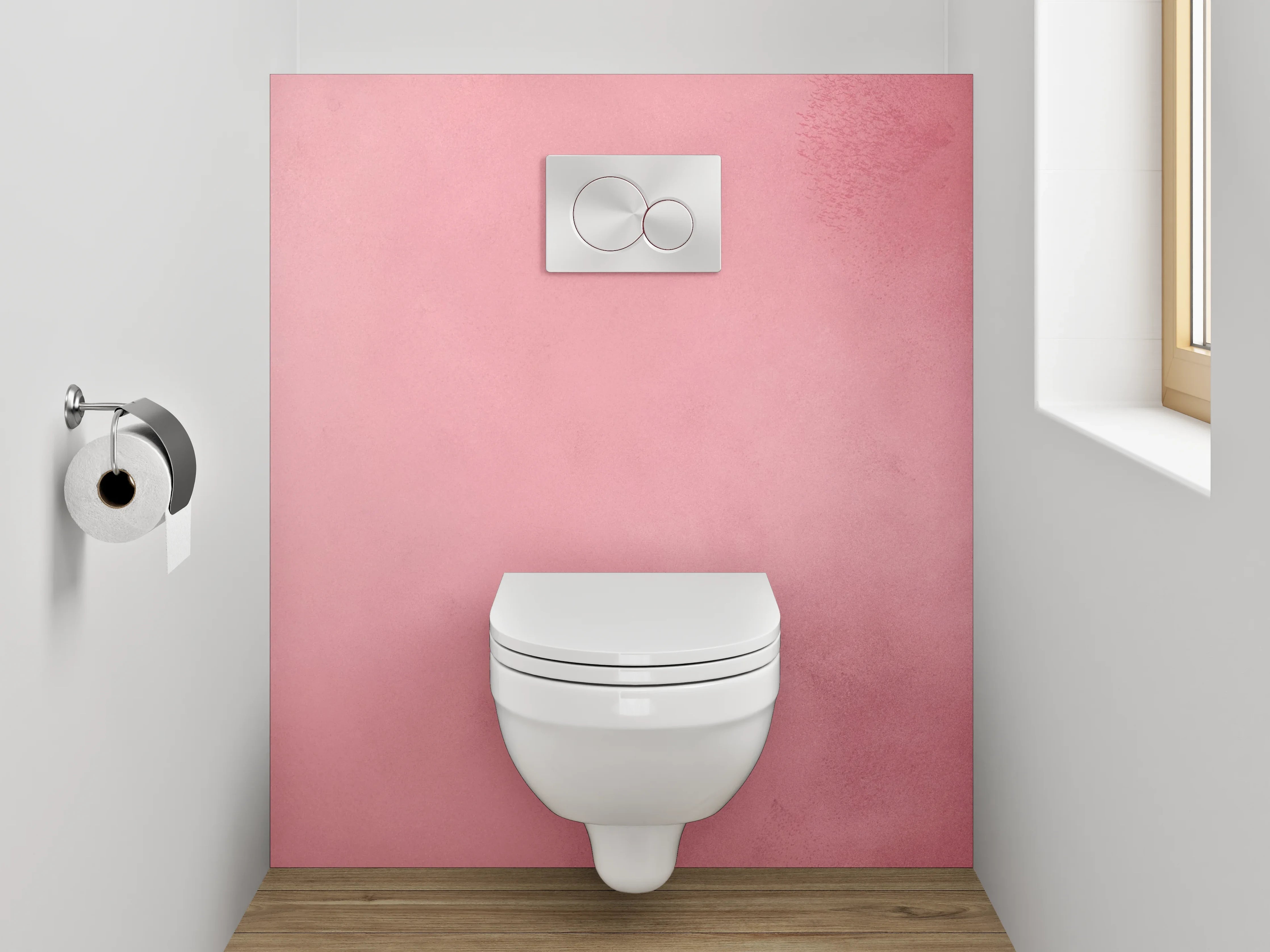 WC-Rückwand - Rosa Aquarell-Design Wandverkleidung