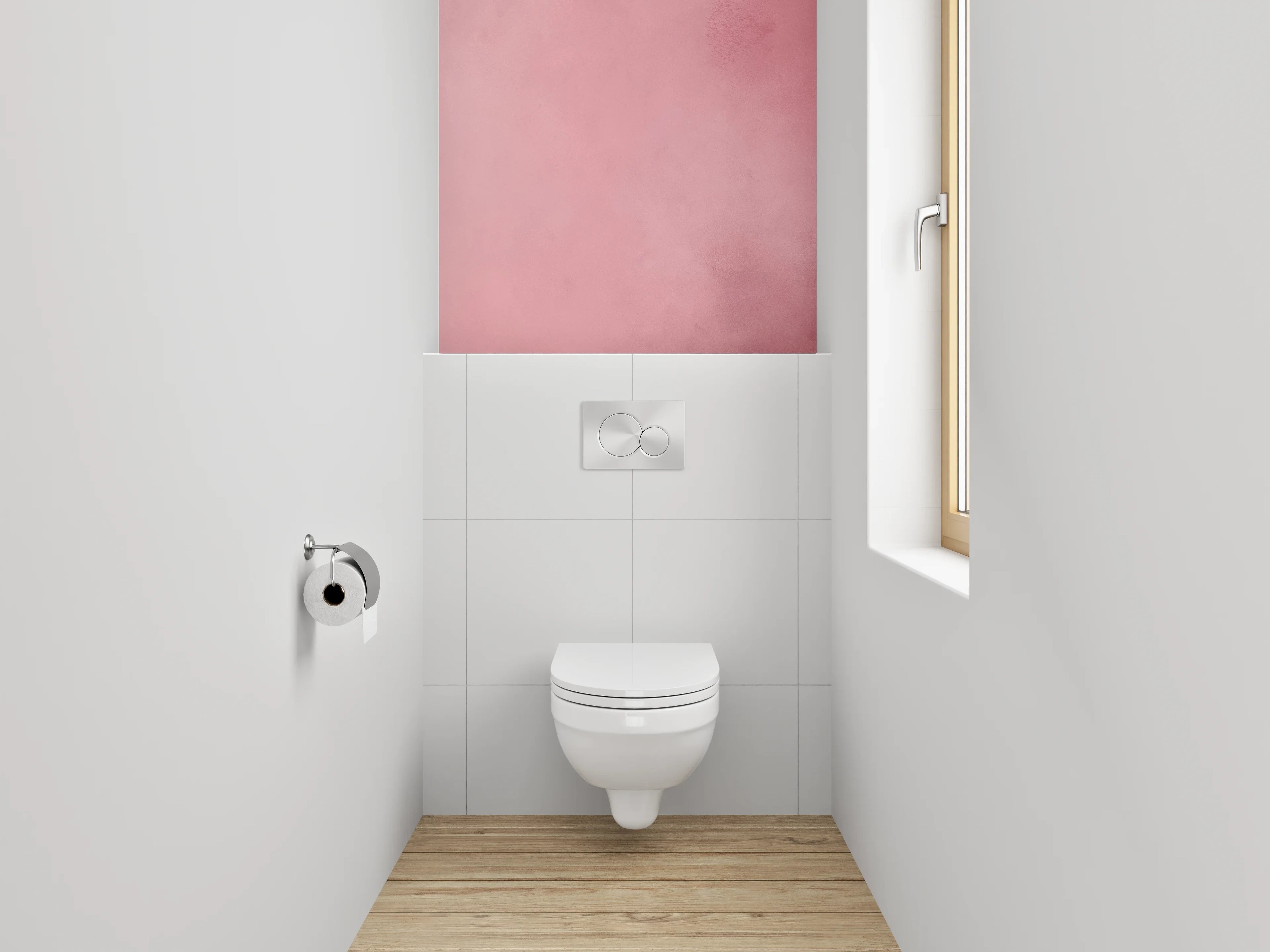 WC-Rückwand - Rosa Aquarell-Design Wandverkleidung