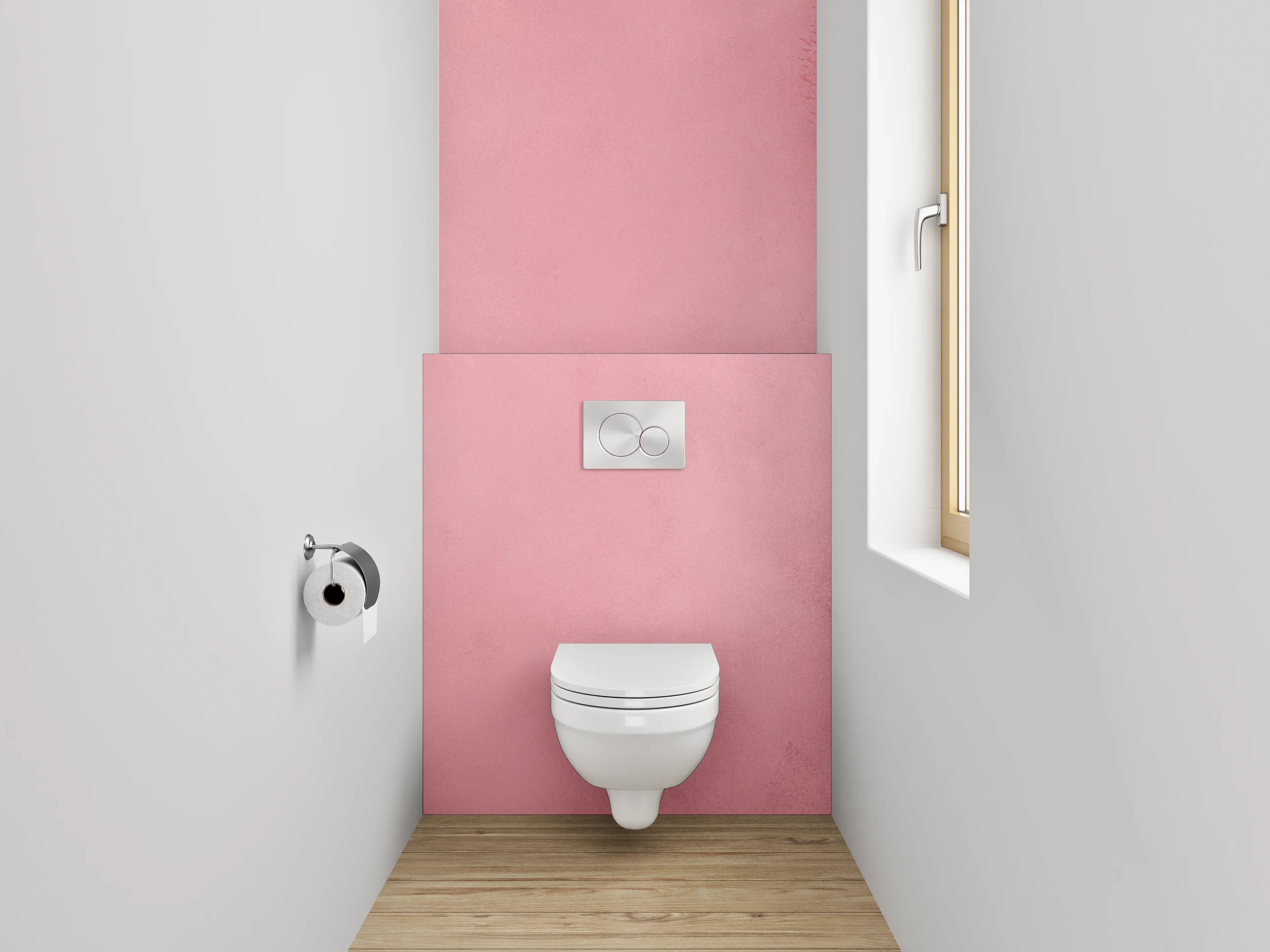 WC-Rückwand - Rosa Aquarell-Design Wandverkleidung
