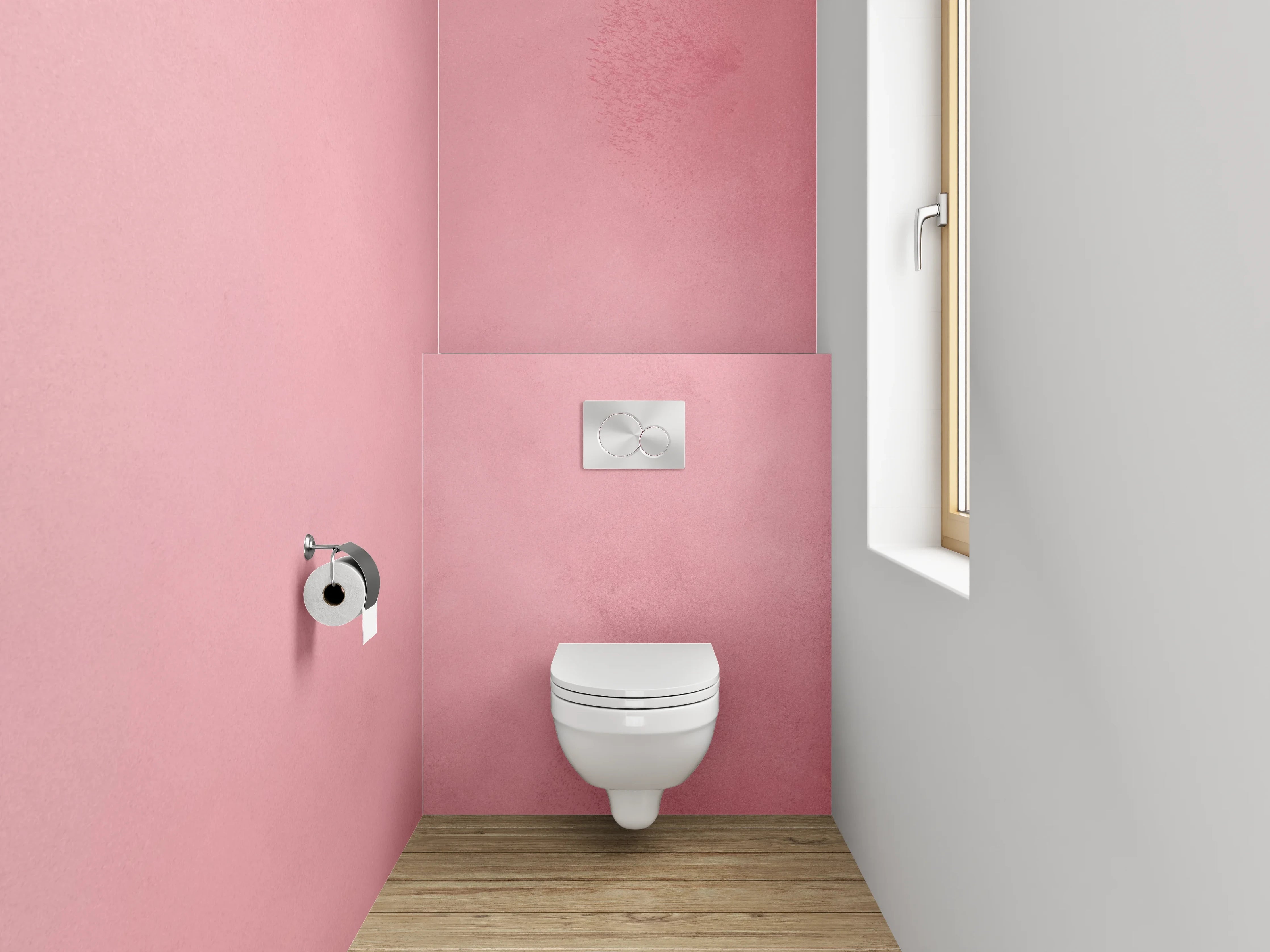 WC-Rückwand - Rosa Aquarell-Design Wandverkleidung