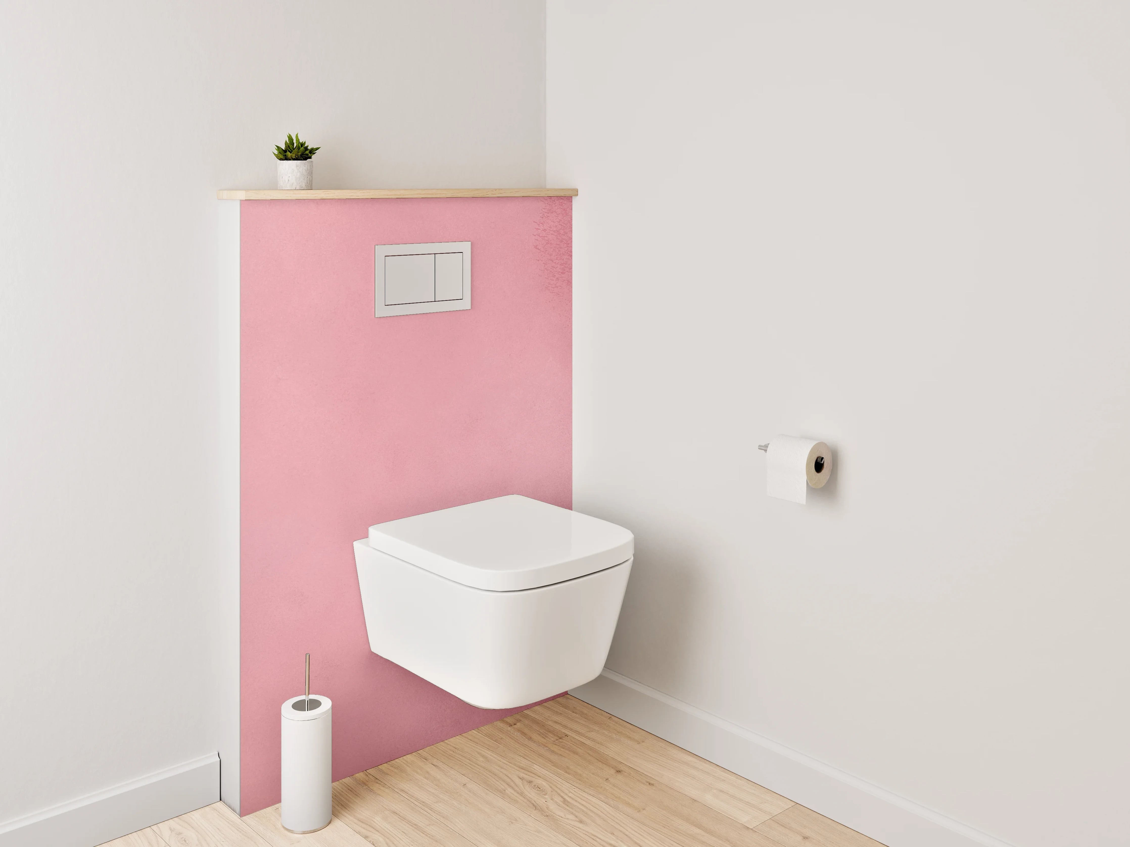 WC-Rückwand - Rosa Aquarell-Design Wandverkleidung