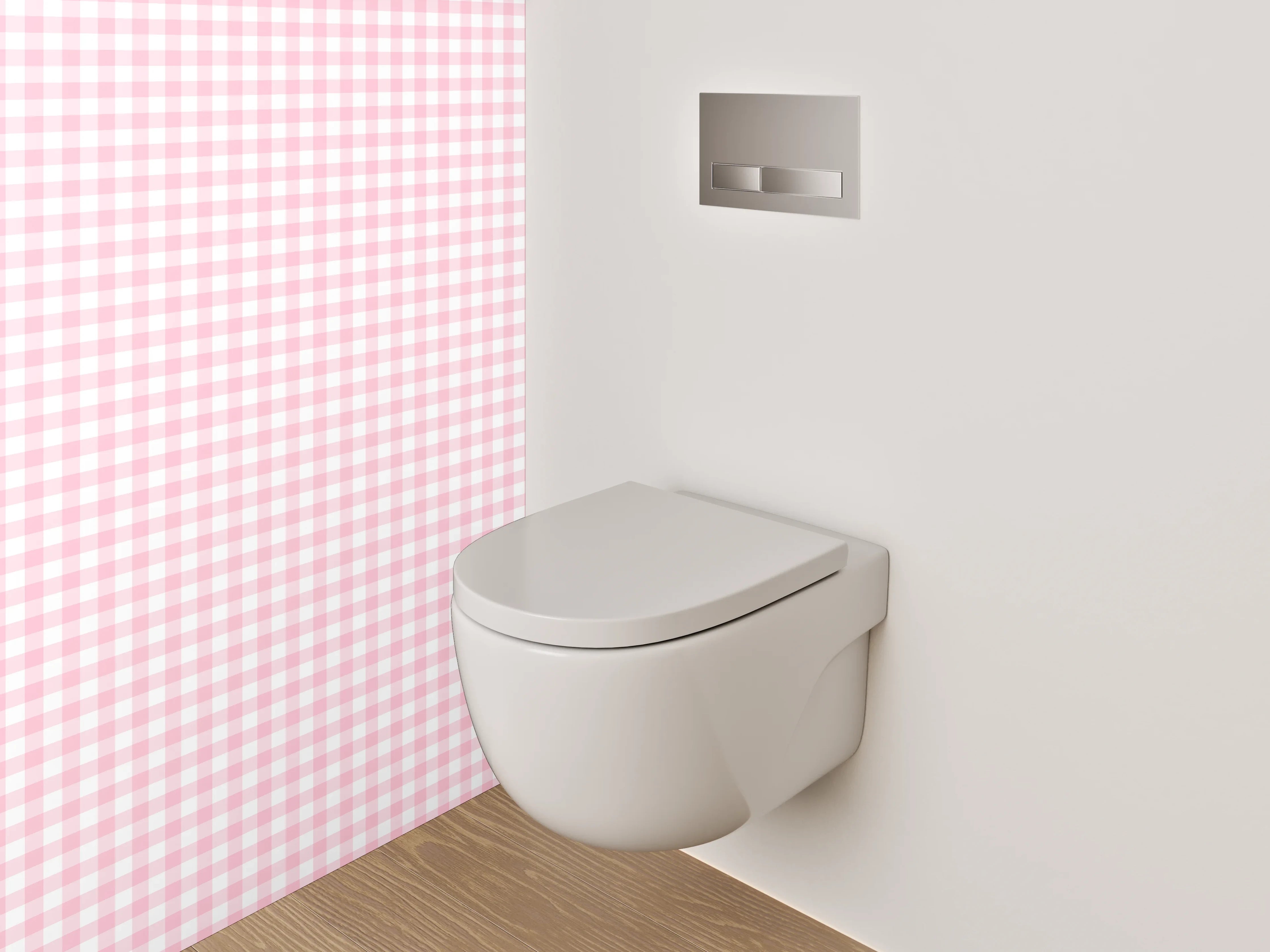 WC-Rückwand - Rosa Karo Muster Pastell
