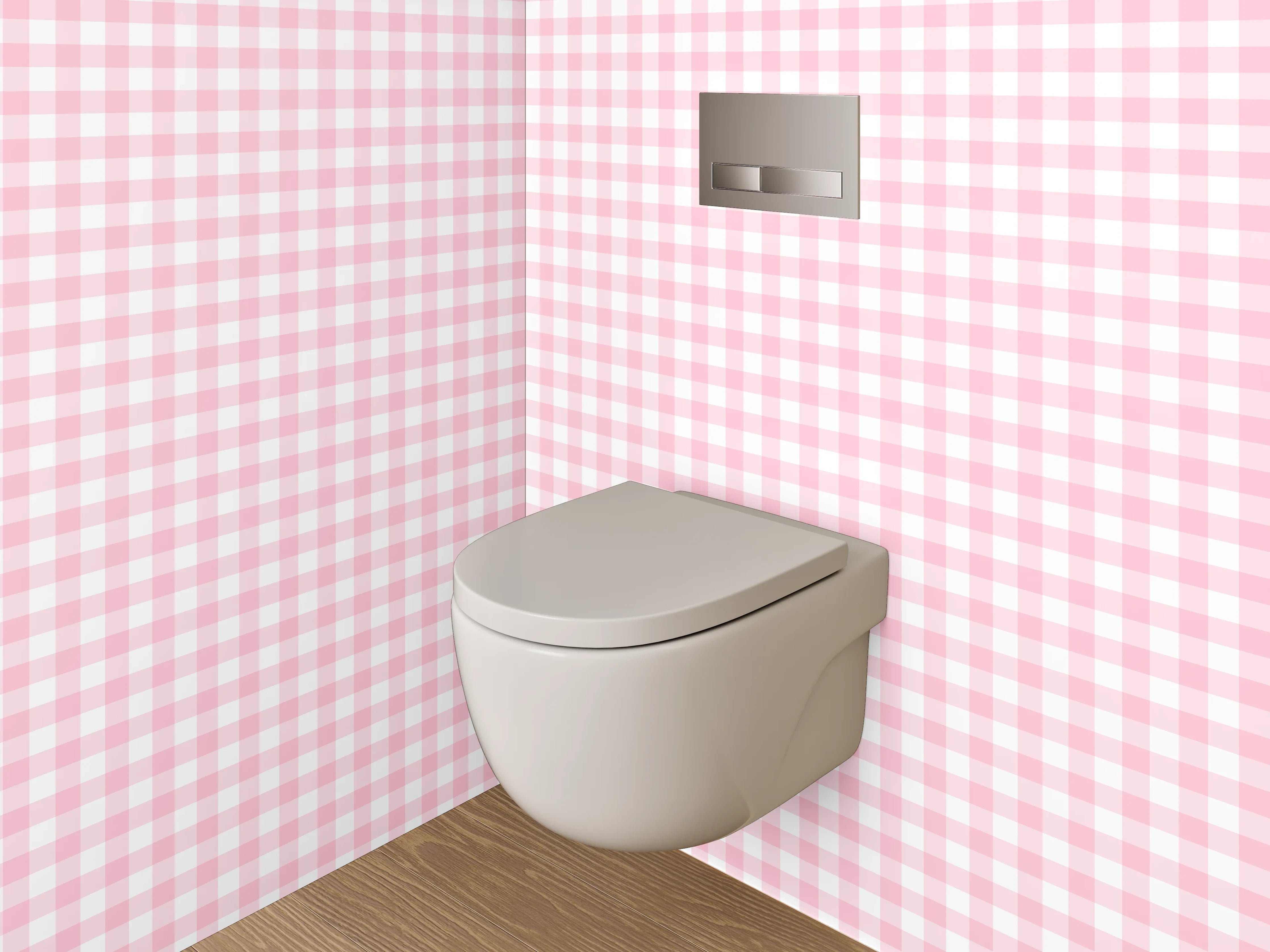 WC-Rückwand - Rosa Karo Muster Pastell