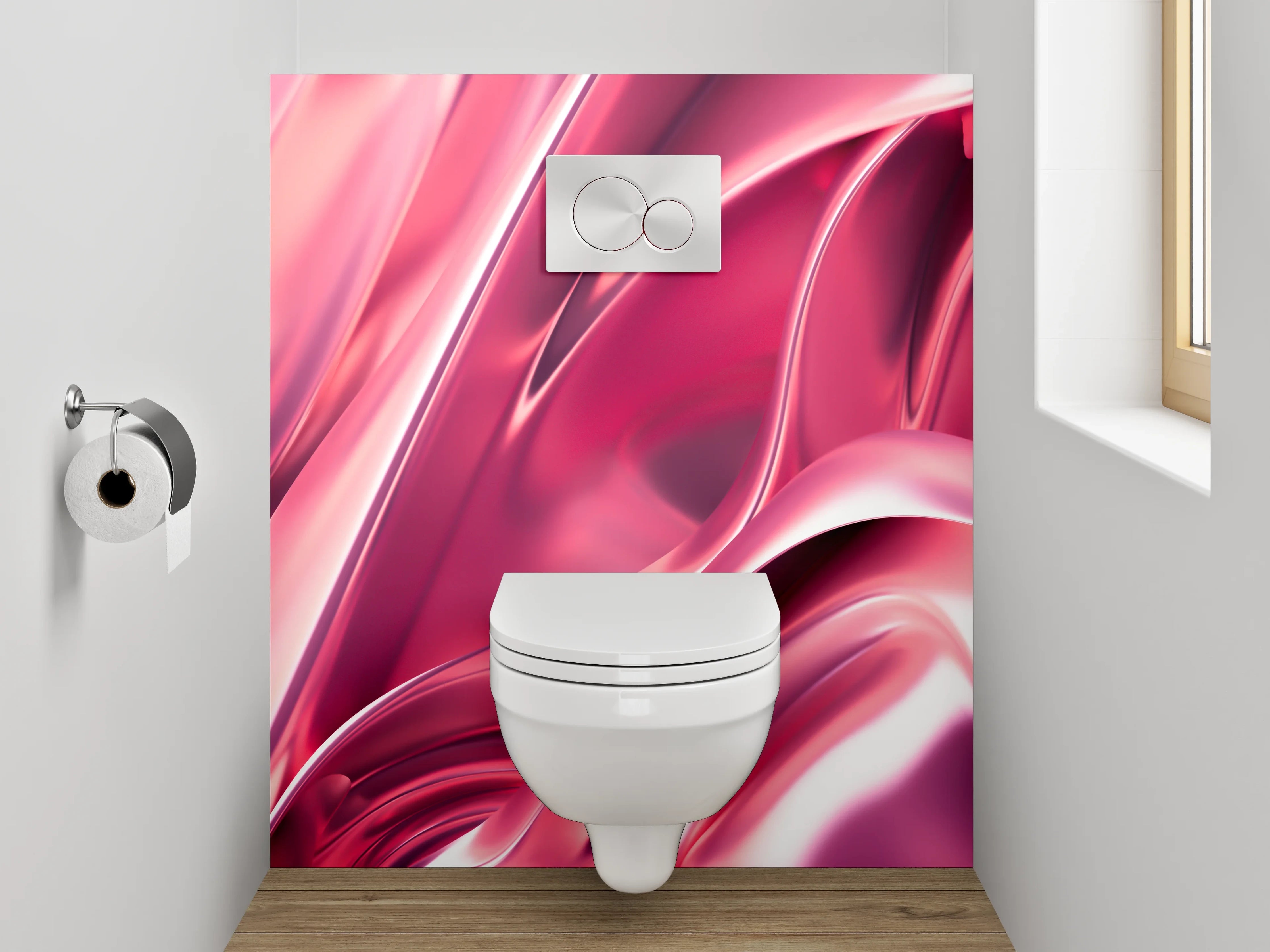 WC-Rückwand - Rosa Metallic Abstrakt Glanz