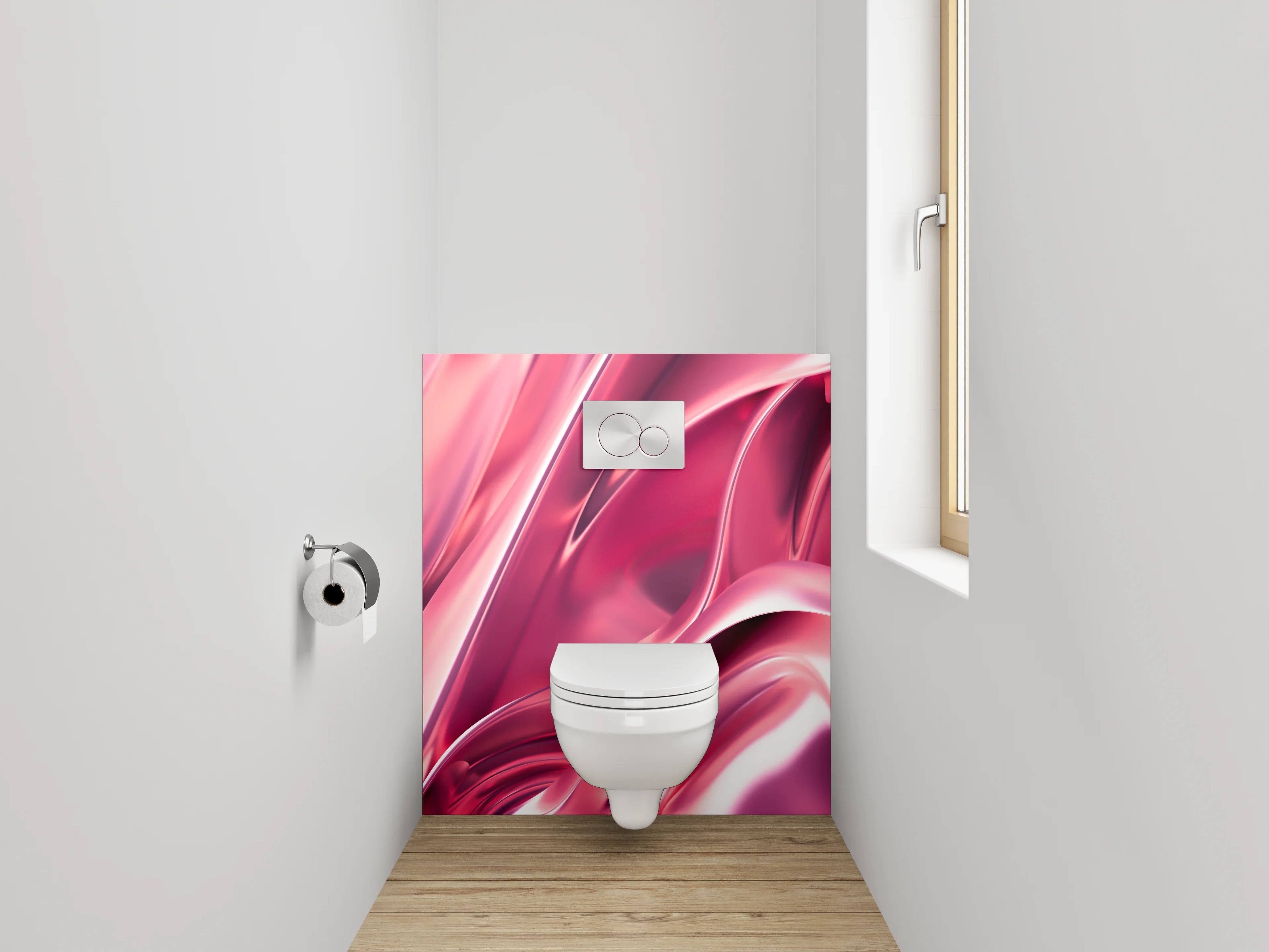 WC-Rückwand - Rosa Metallic Abstrakt Glanz