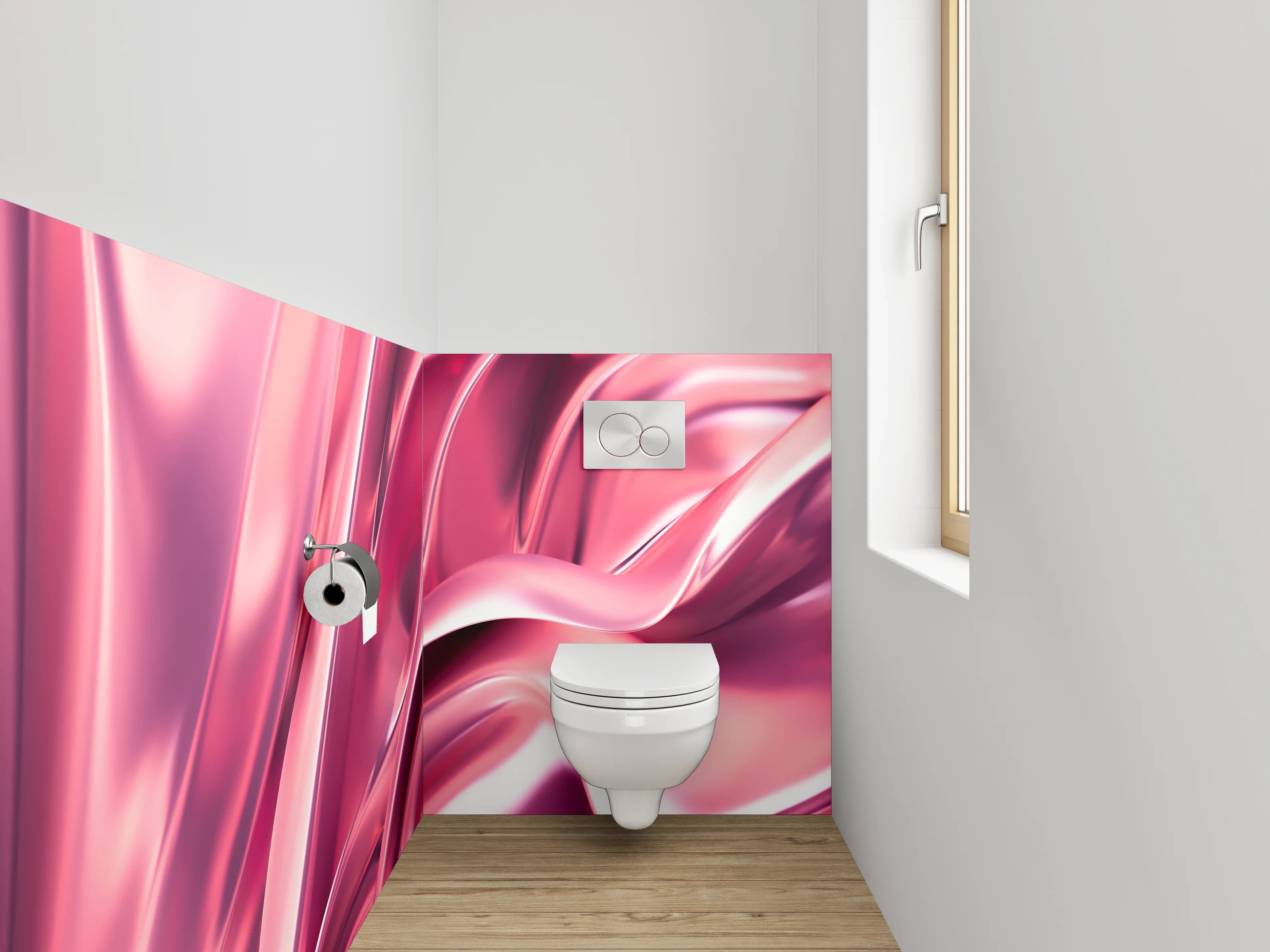 WC-Rückwand - Rosa Metallic Abstrakt Glanz