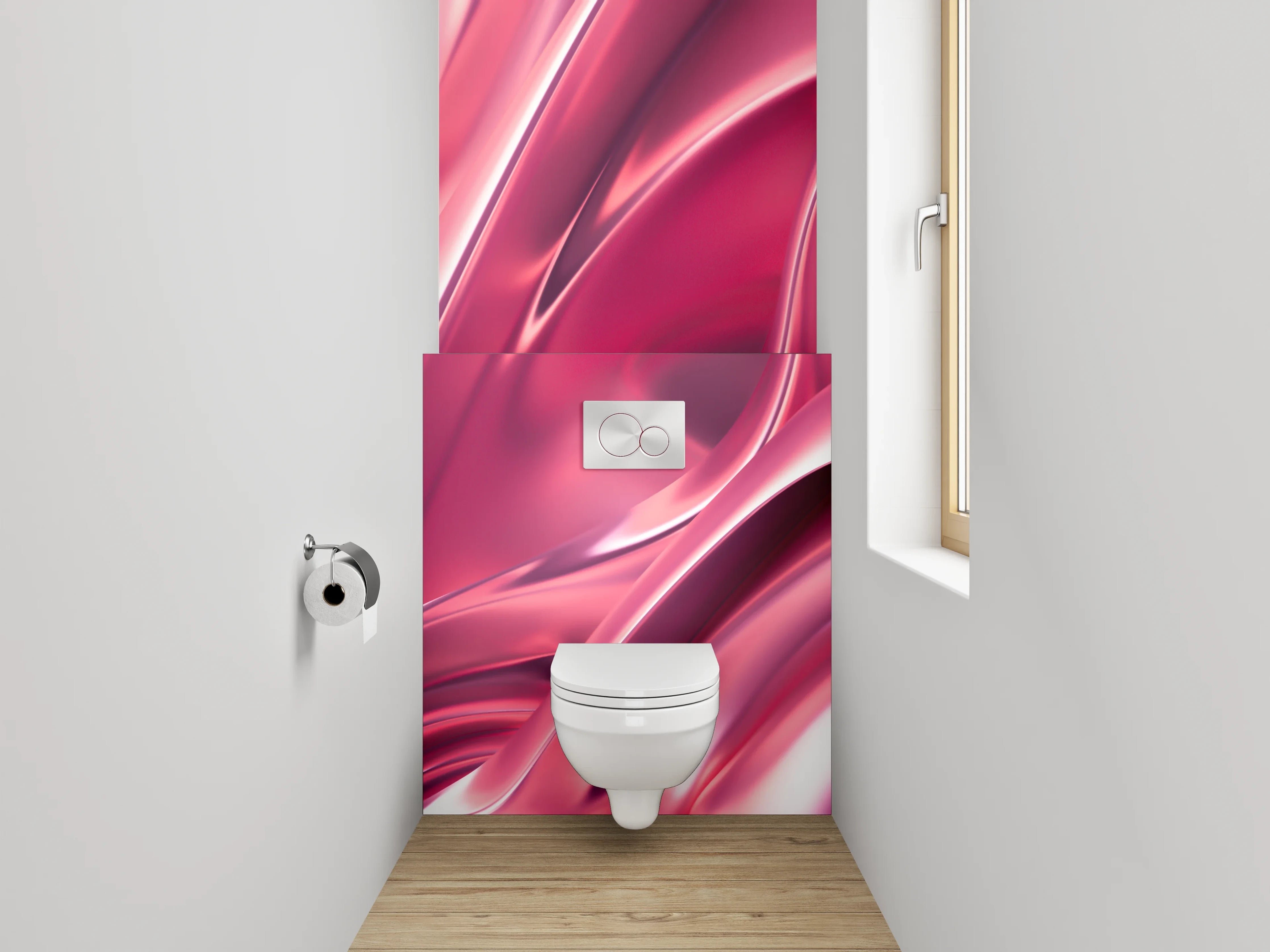WC-Rückwand - Rosa Metallic Abstrakt Glanz