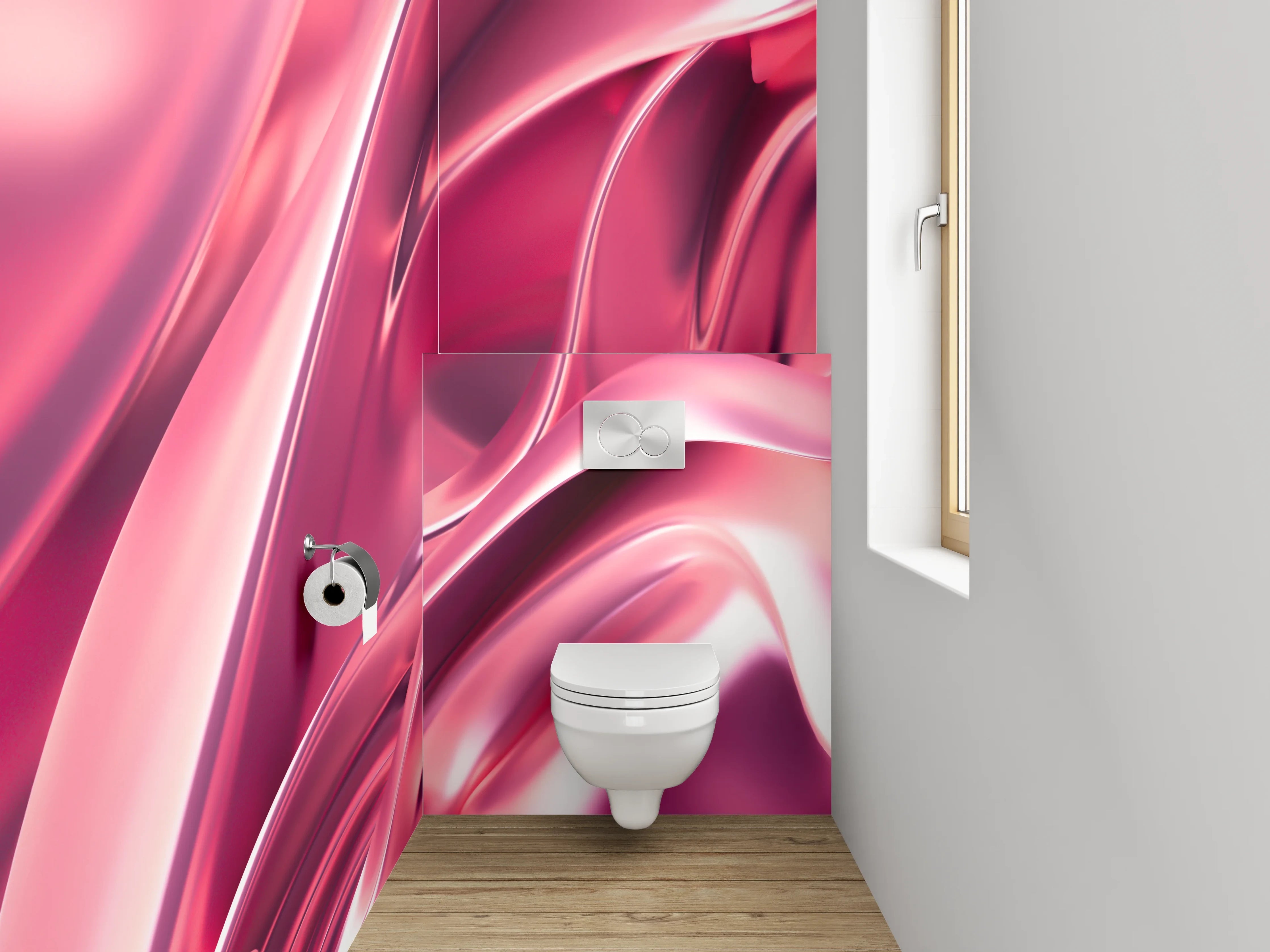 WC-Rückwand - Rosa Metallic Abstrakt Glanz