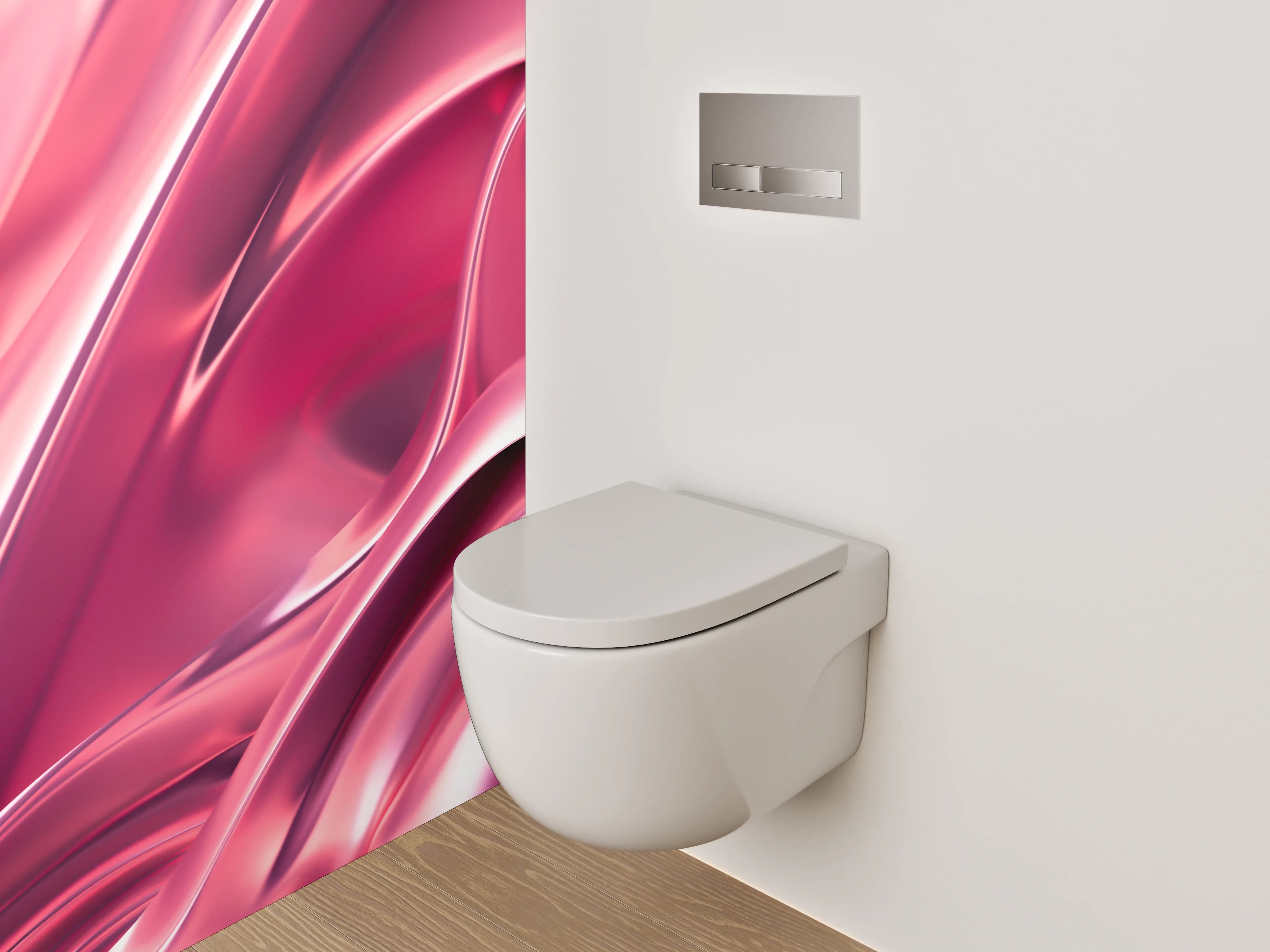 WC-Rückwand - Rosa Metallic Abstrakt Glanz