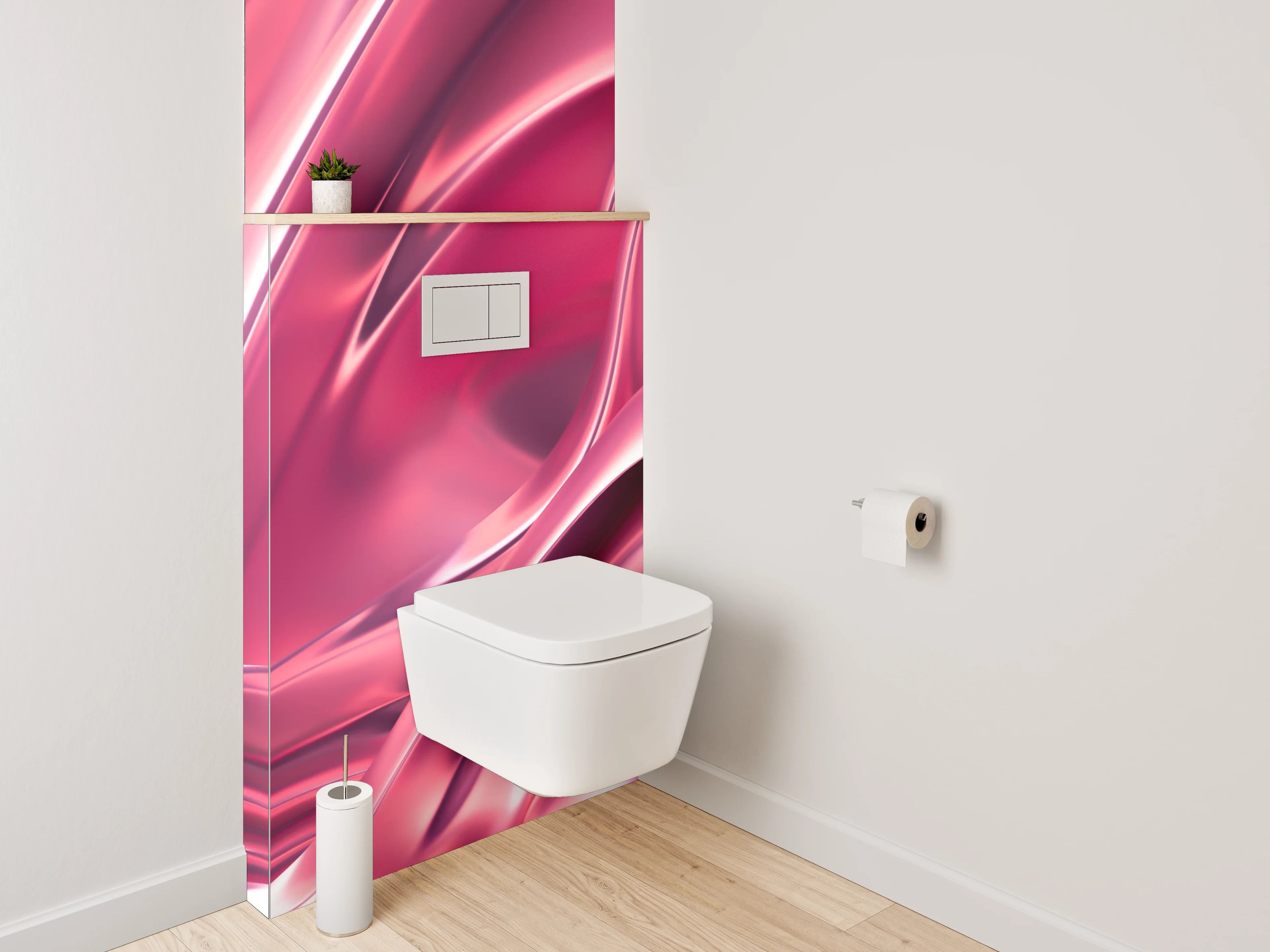 WC-Rückwand - Rosa Metallic Abstrakt Glanz