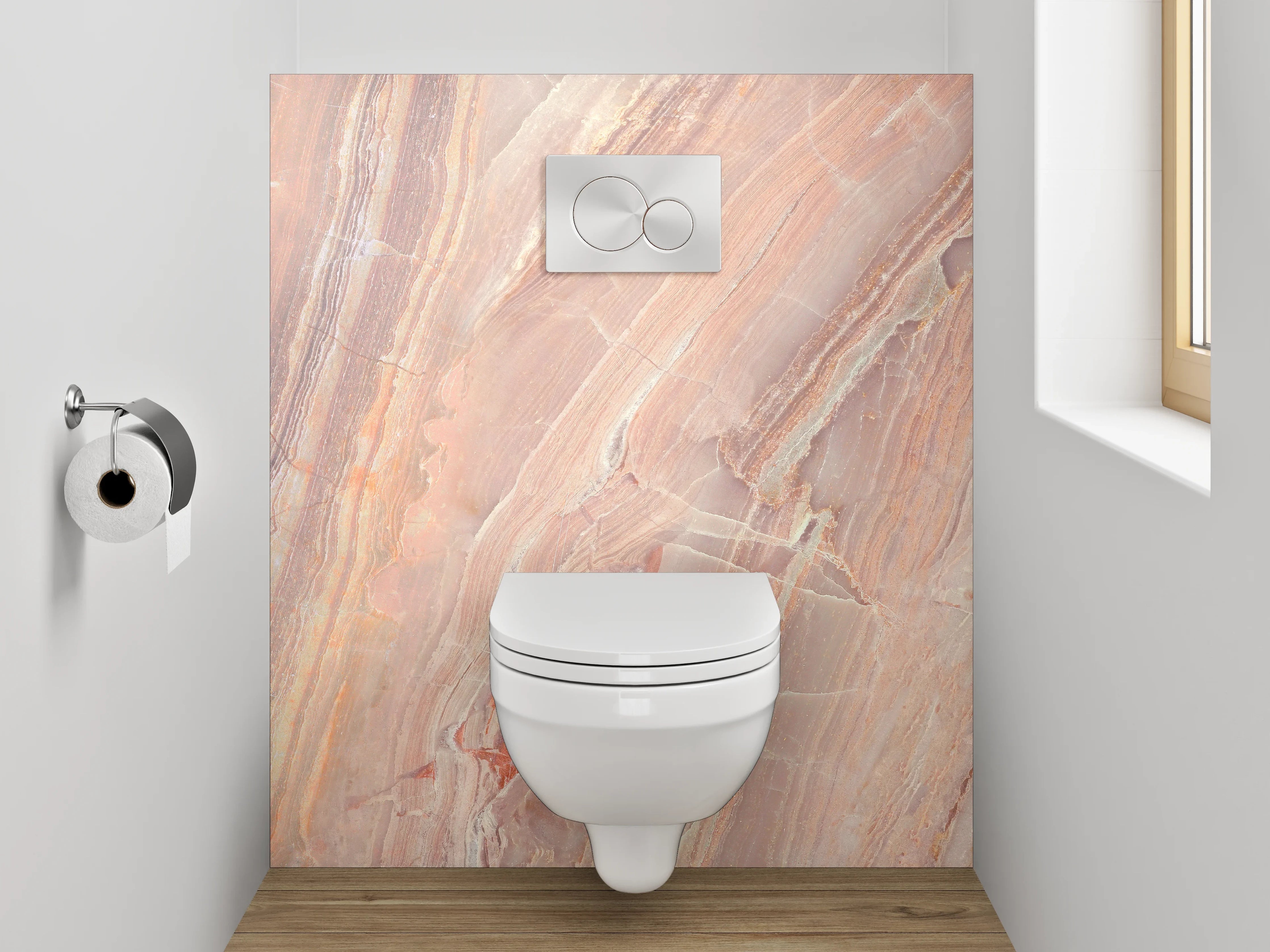 WC-Rückwand - Rosa Onyxmarmor Struktur Design