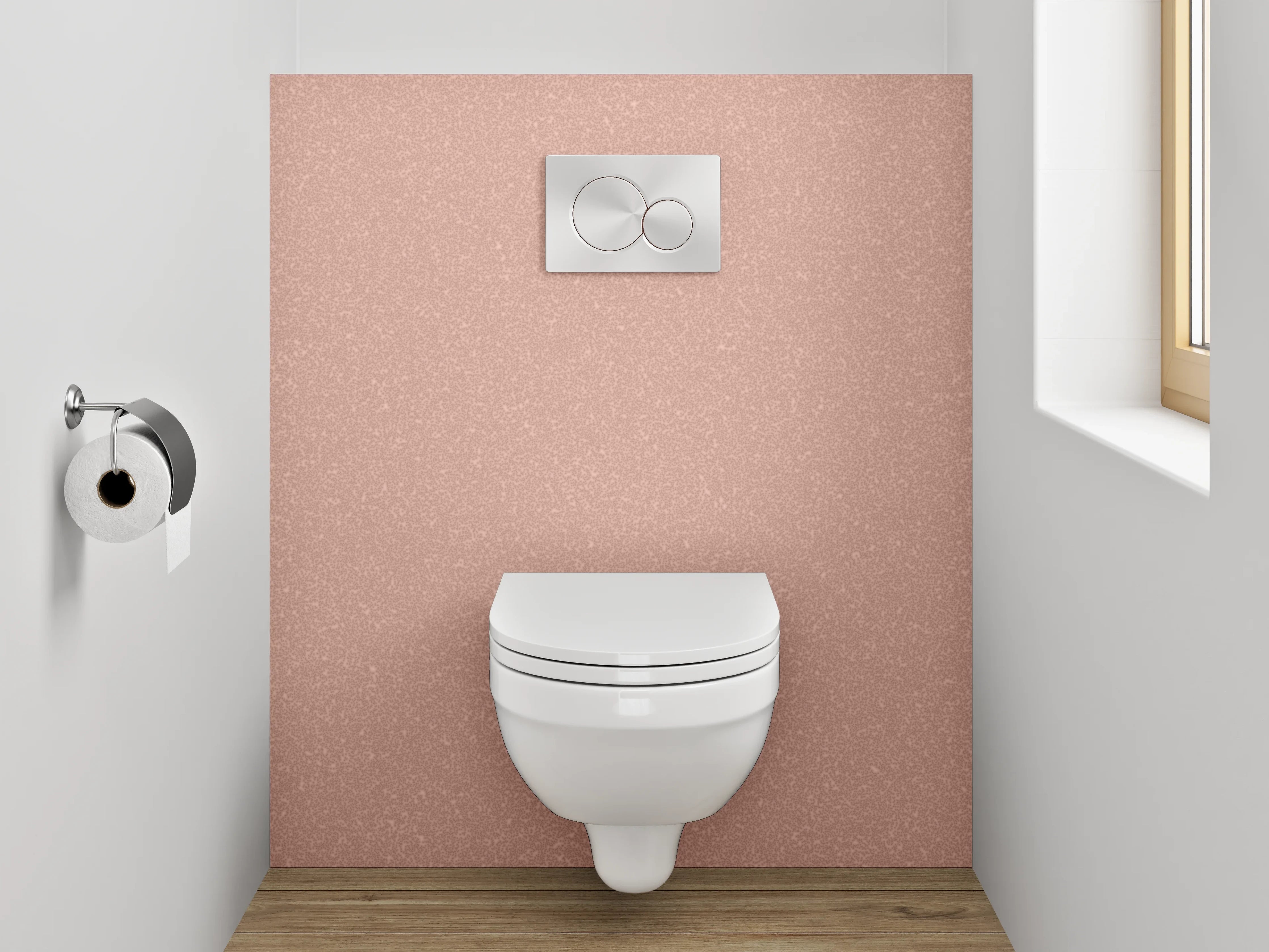 WC-Rückwand - Rosa Uni-Farbe Dekor
