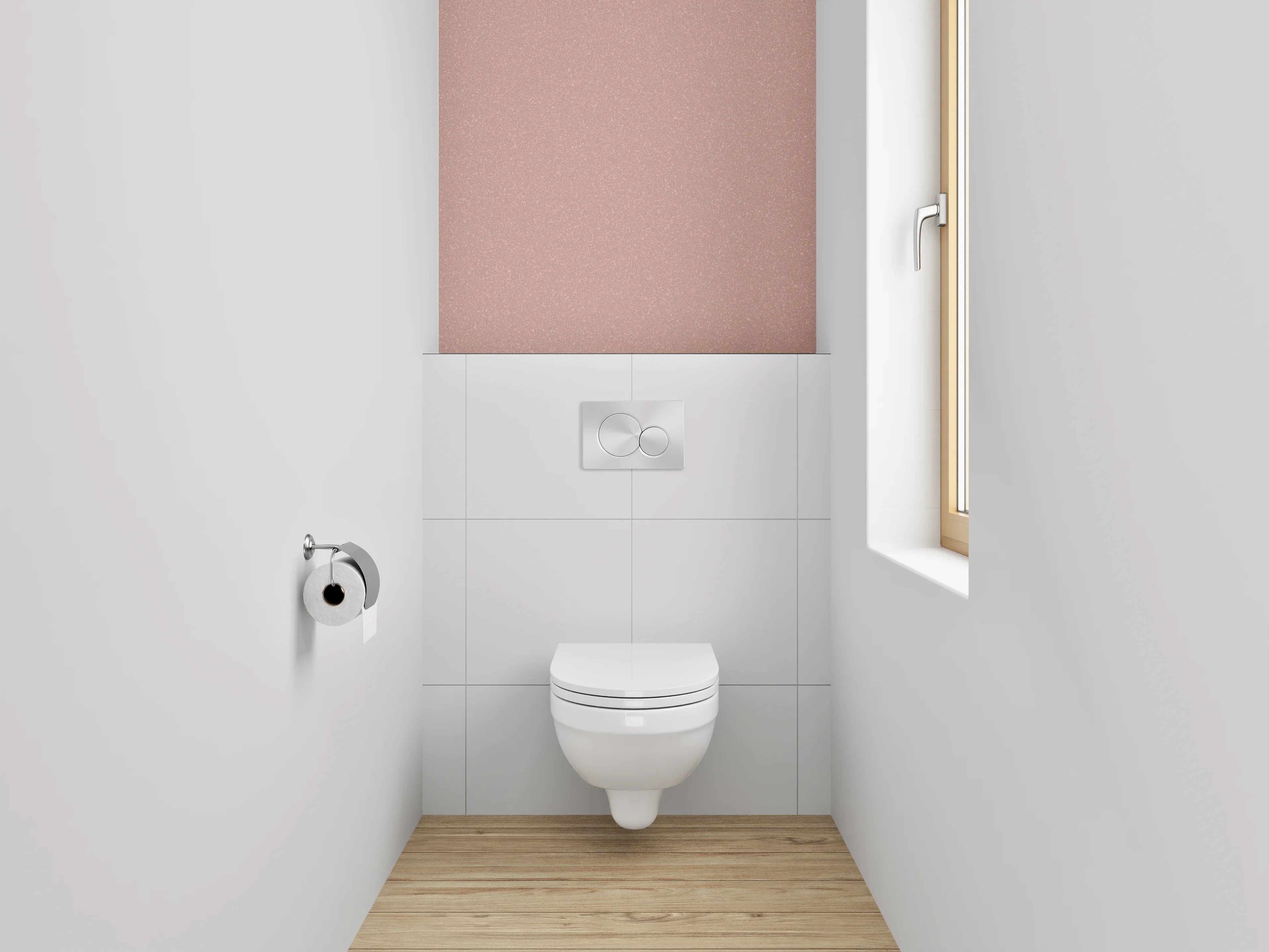WC-Rückwand - Rosa Uni-Farbe Dekor