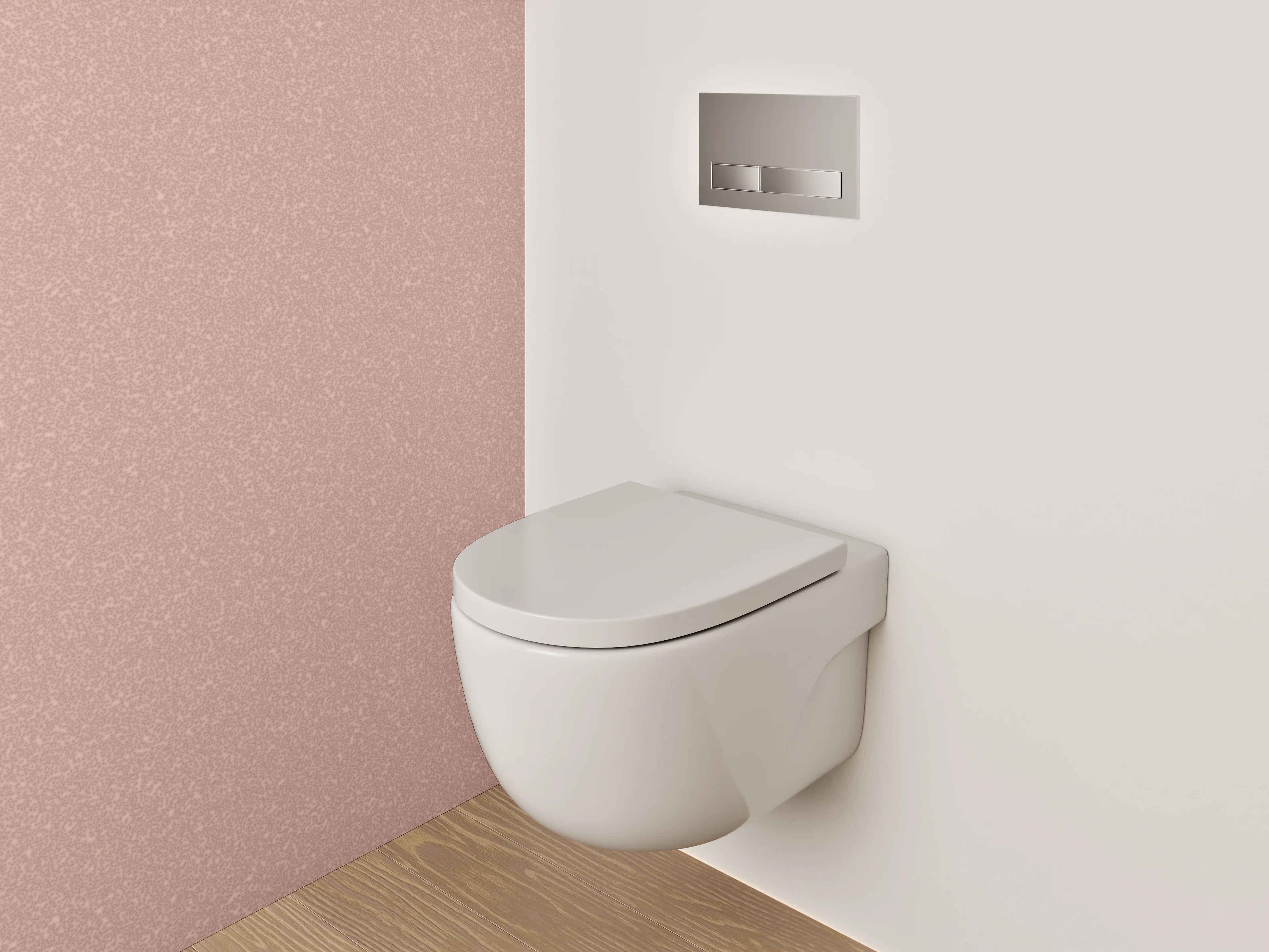 WC-Rückwand - Rosa Uni-Farbe Dekor