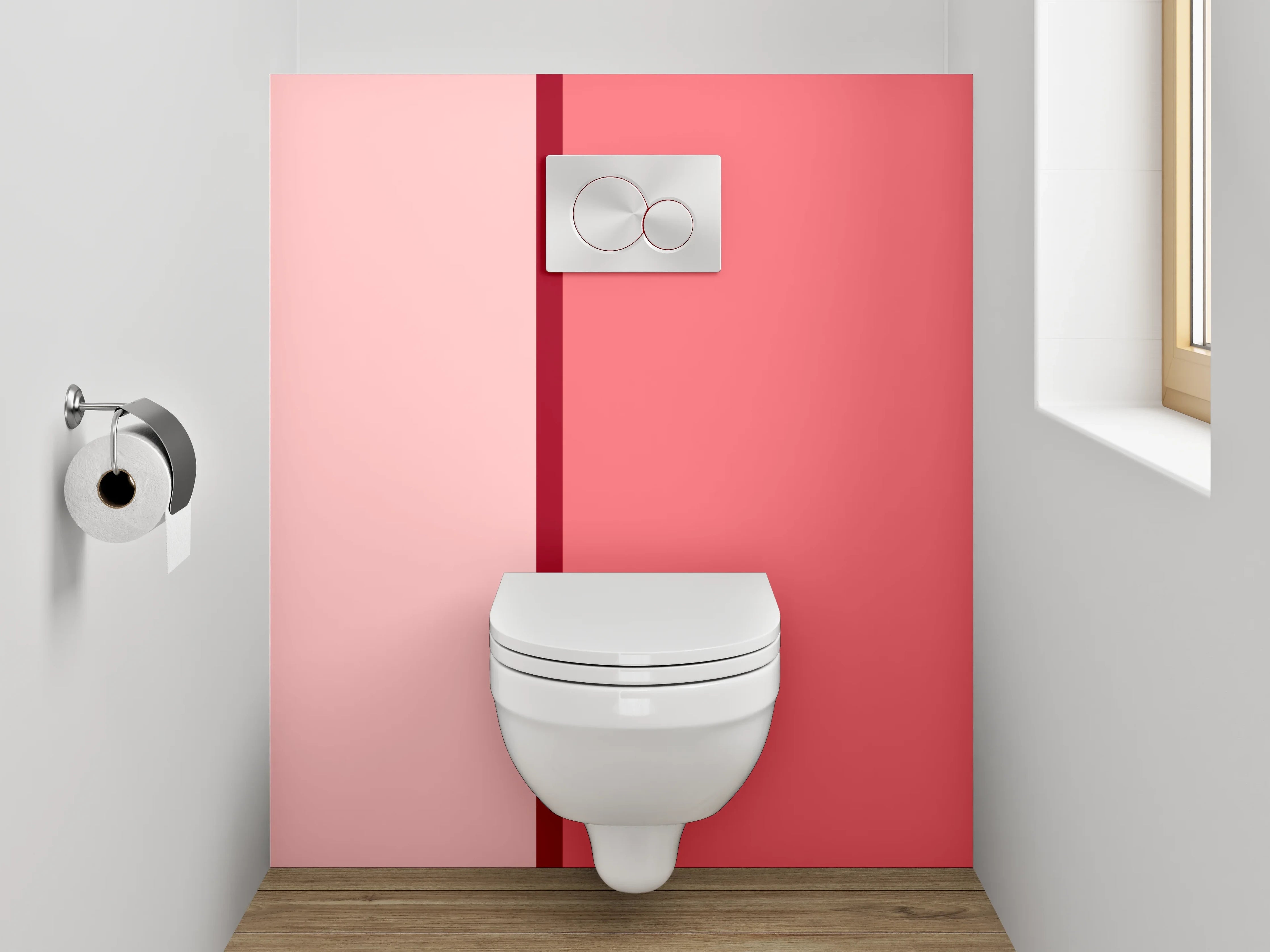 WC-Rückwand - Rosa Zweifarbige Streifenoptik