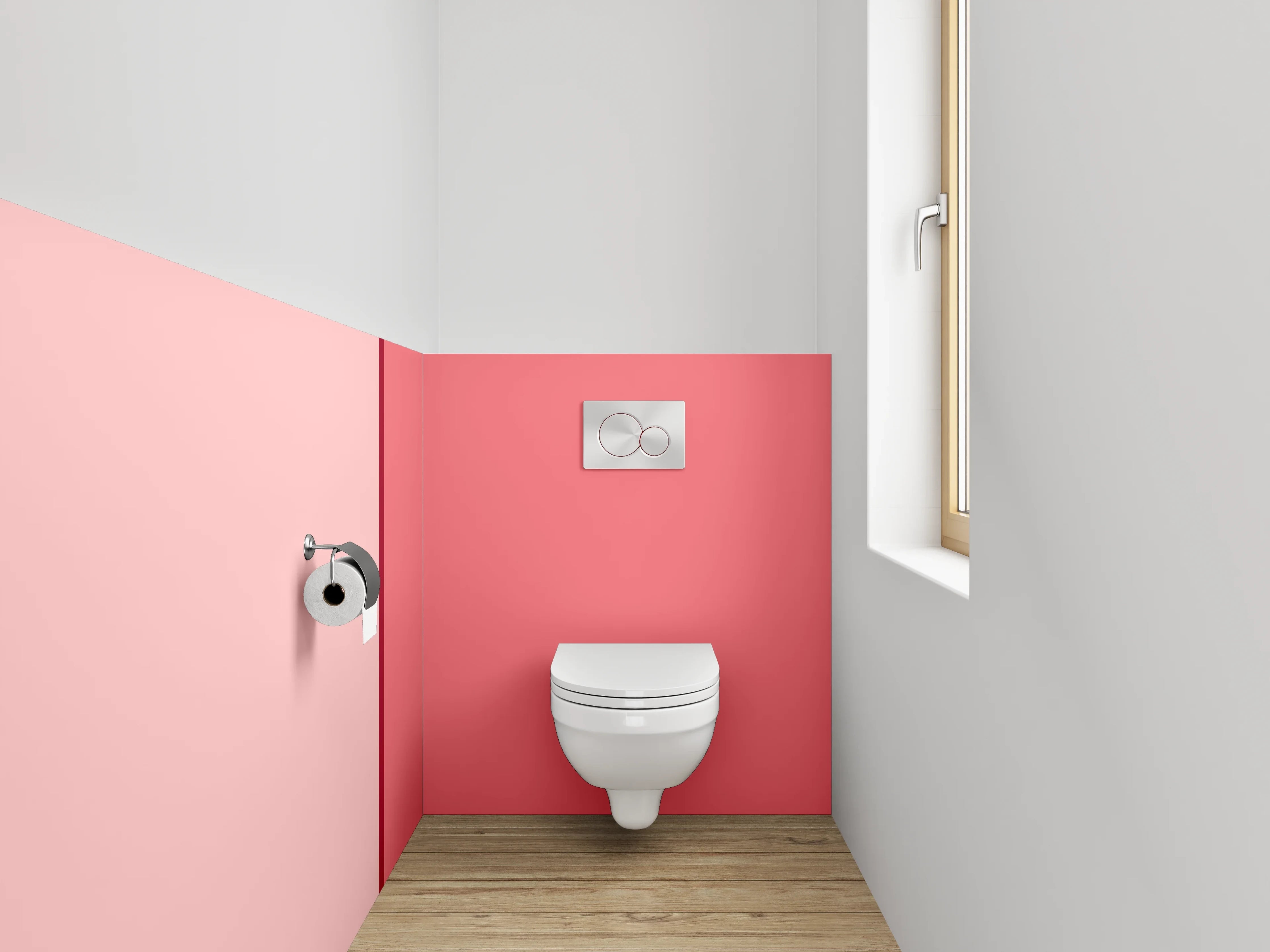 WC-Rückwand - Rosa Zweifarbige Streifenoptik