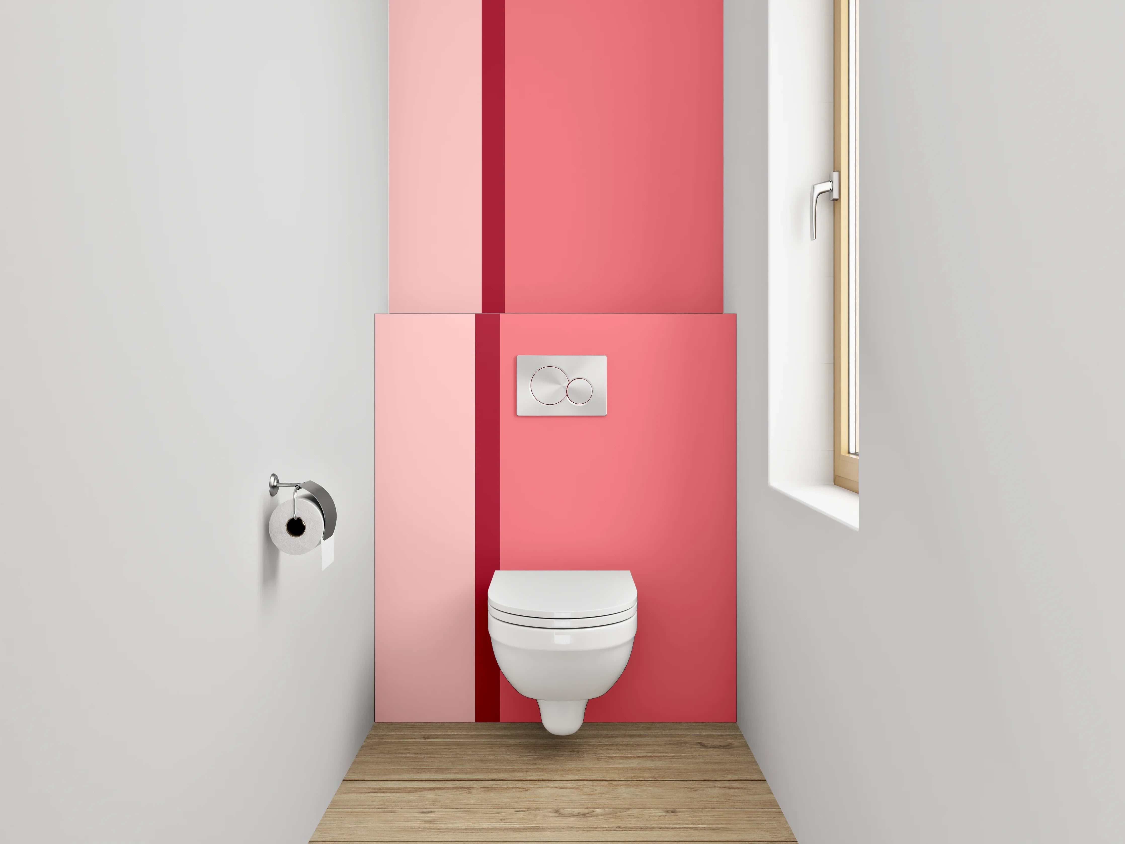 WC-Rückwand - Rosa Zweifarbige Streifenoptik