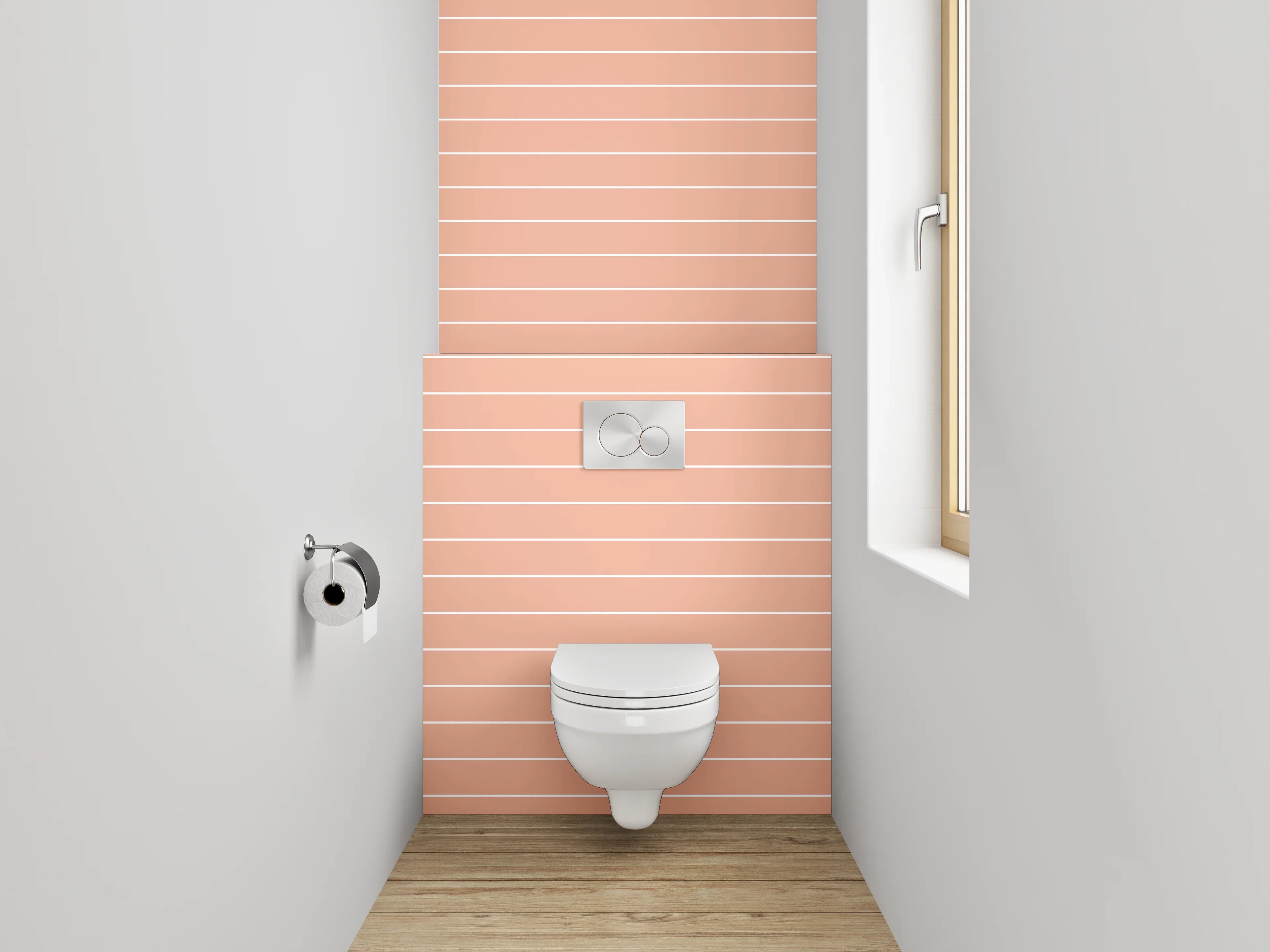 WC-Rückwand - Rosa feine Linien Muster
