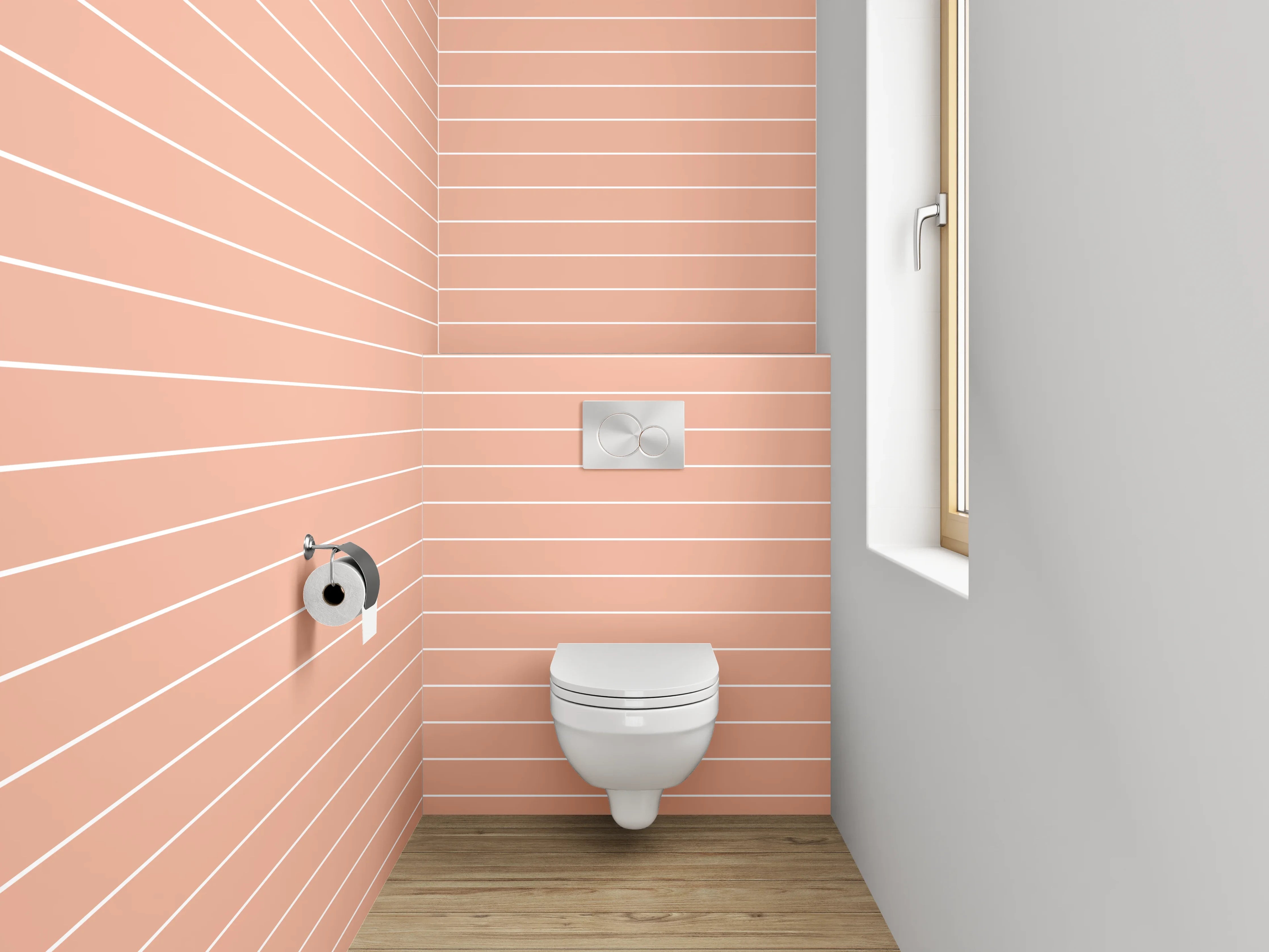 WC-Rückwand - Rosa feine Linien Muster