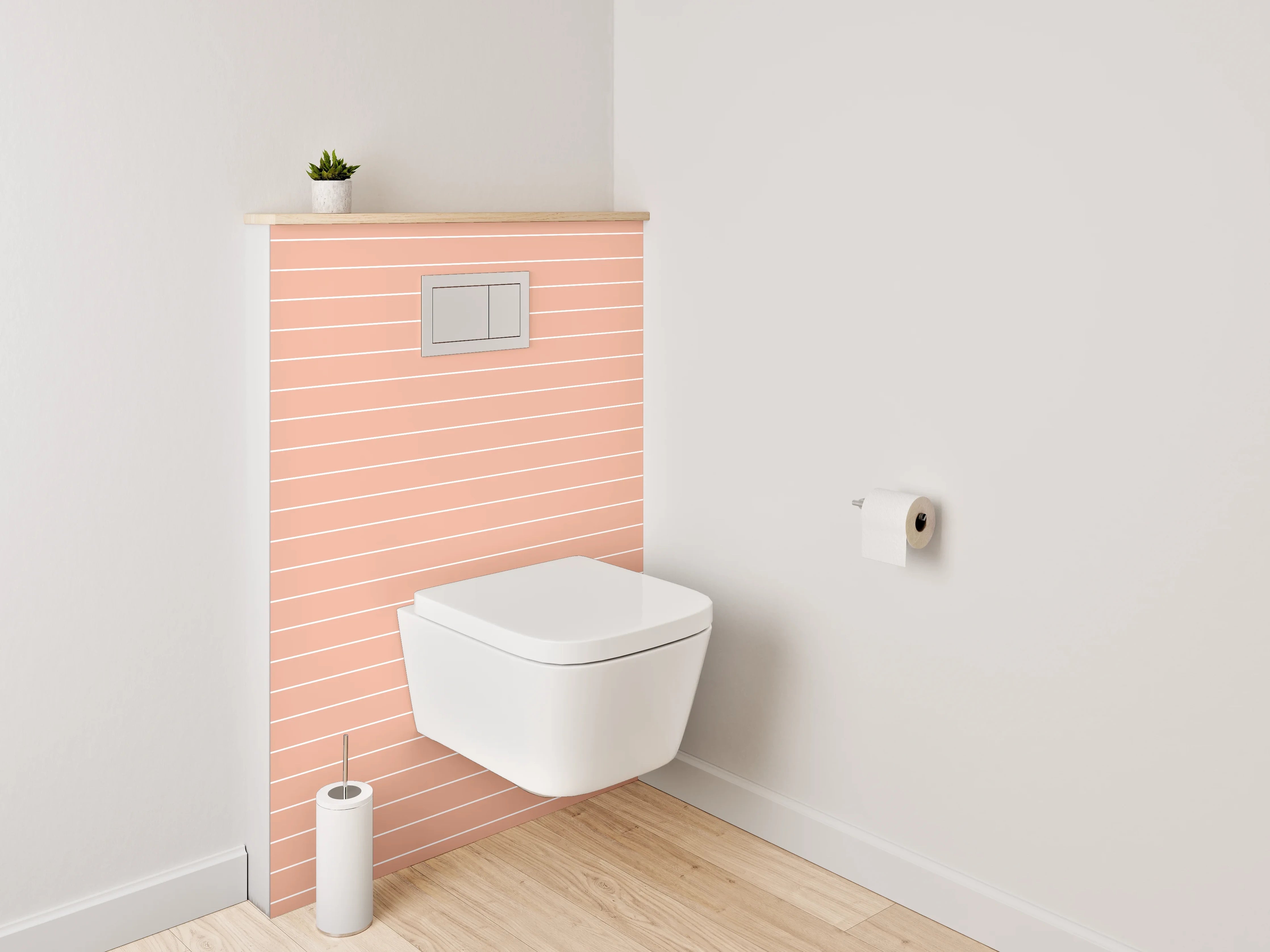 WC-Rückwand - Rosa feine Linien Muster
