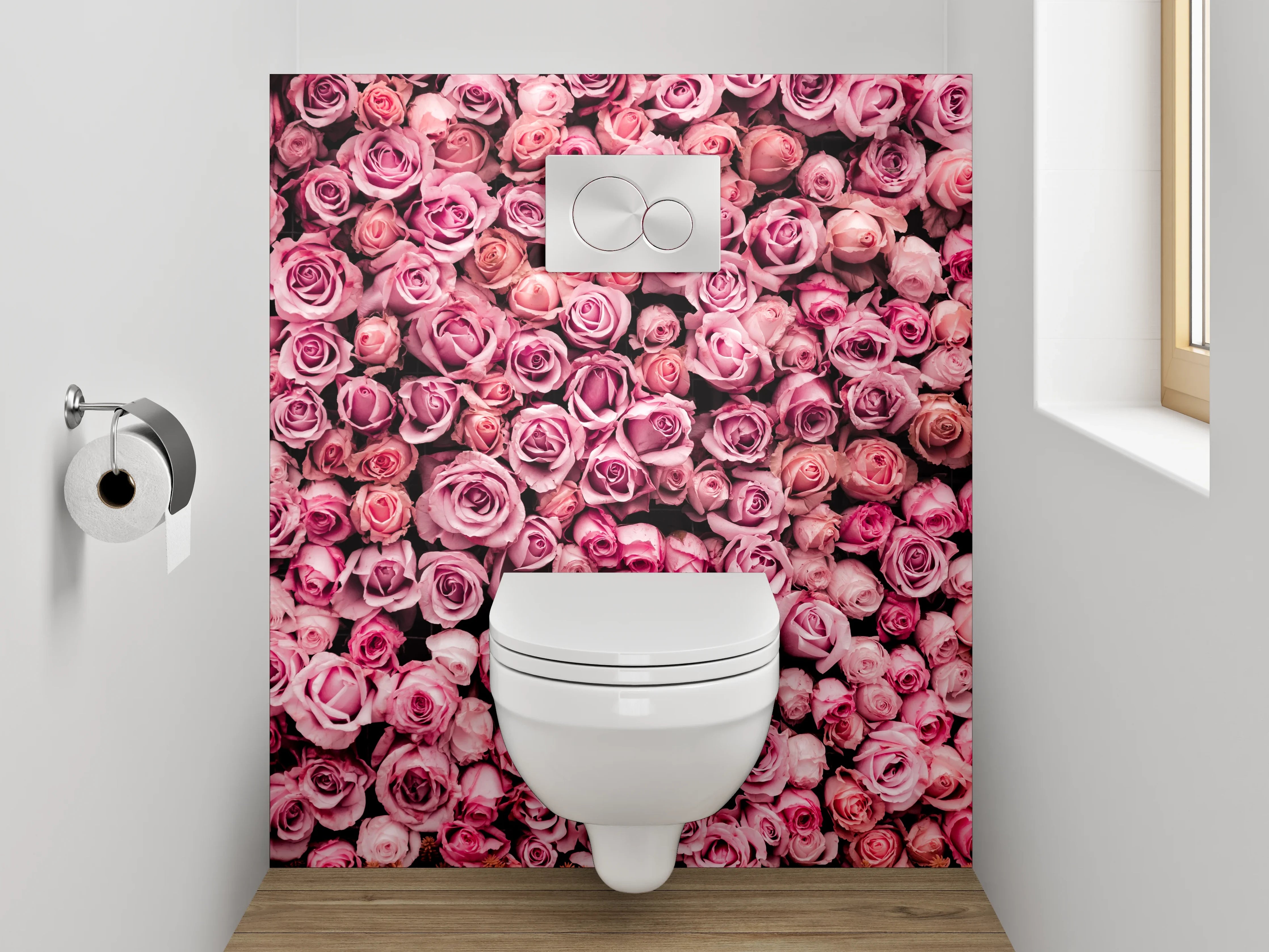 WC-Rückwand - Rosenwand Blütenpracht Dekor