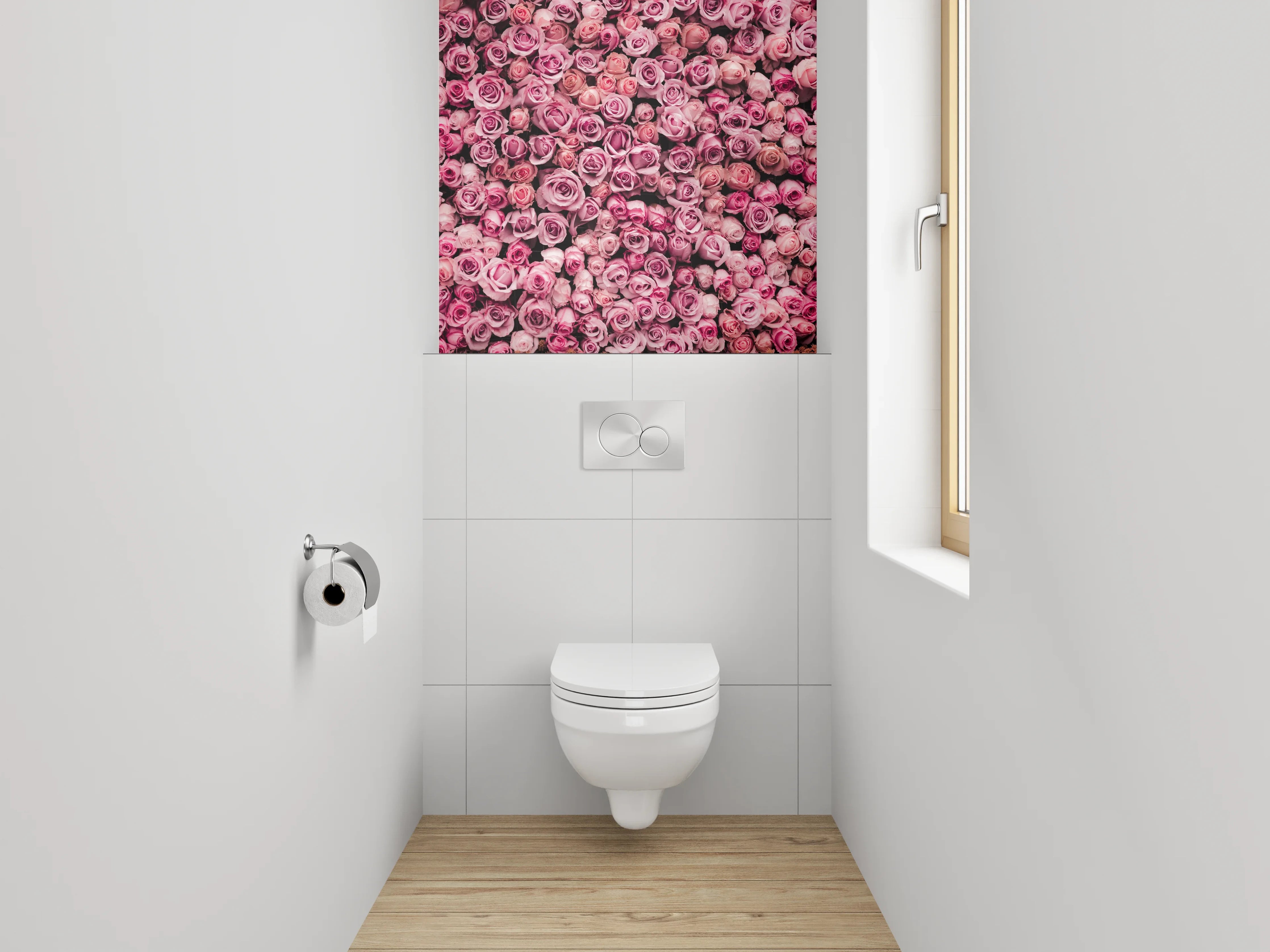 WC-Rückwand - Rosenwand Blütenpracht Dekor
