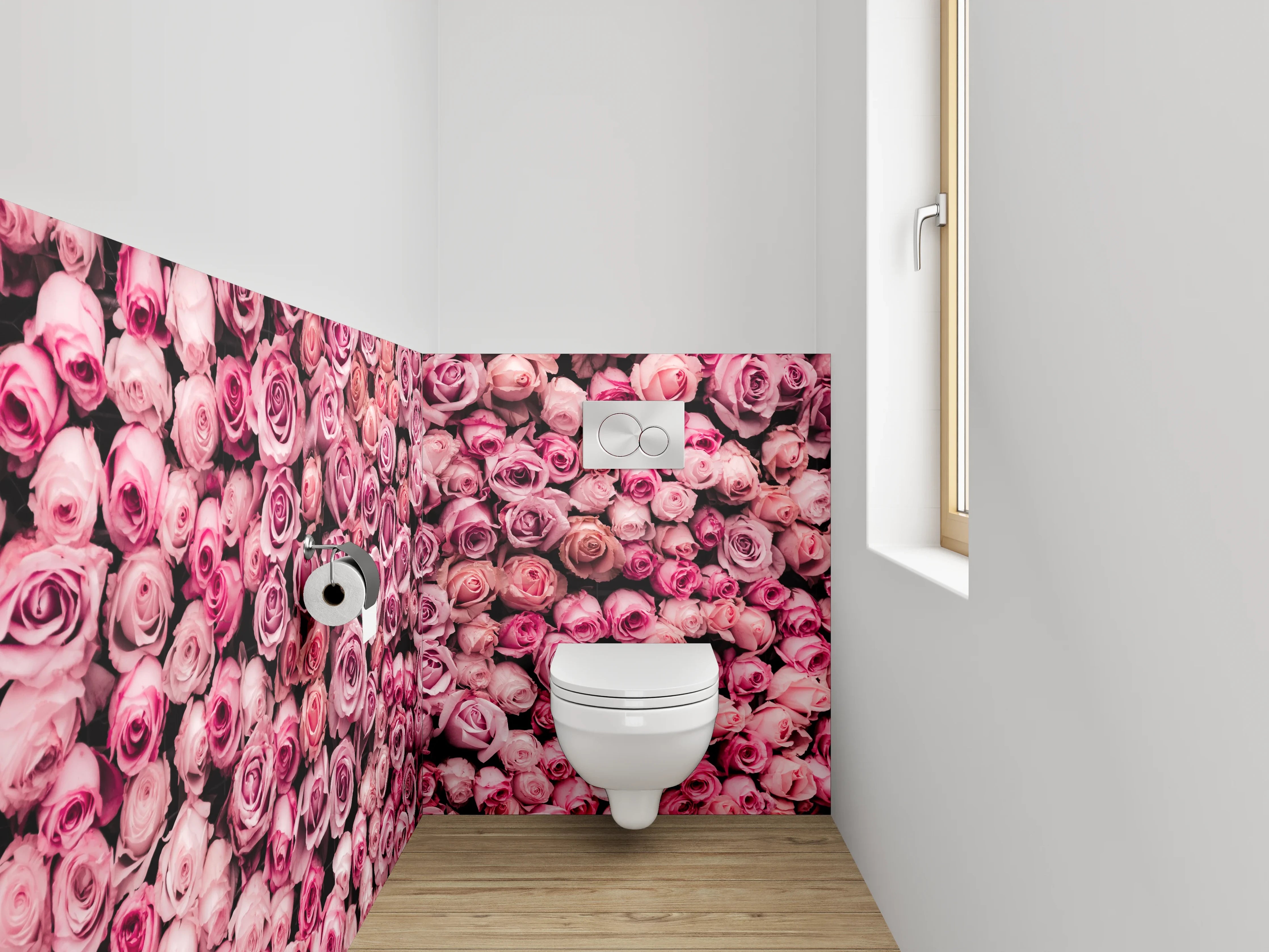 WC-Rückwand - Rosenwand Blütenpracht Dekor