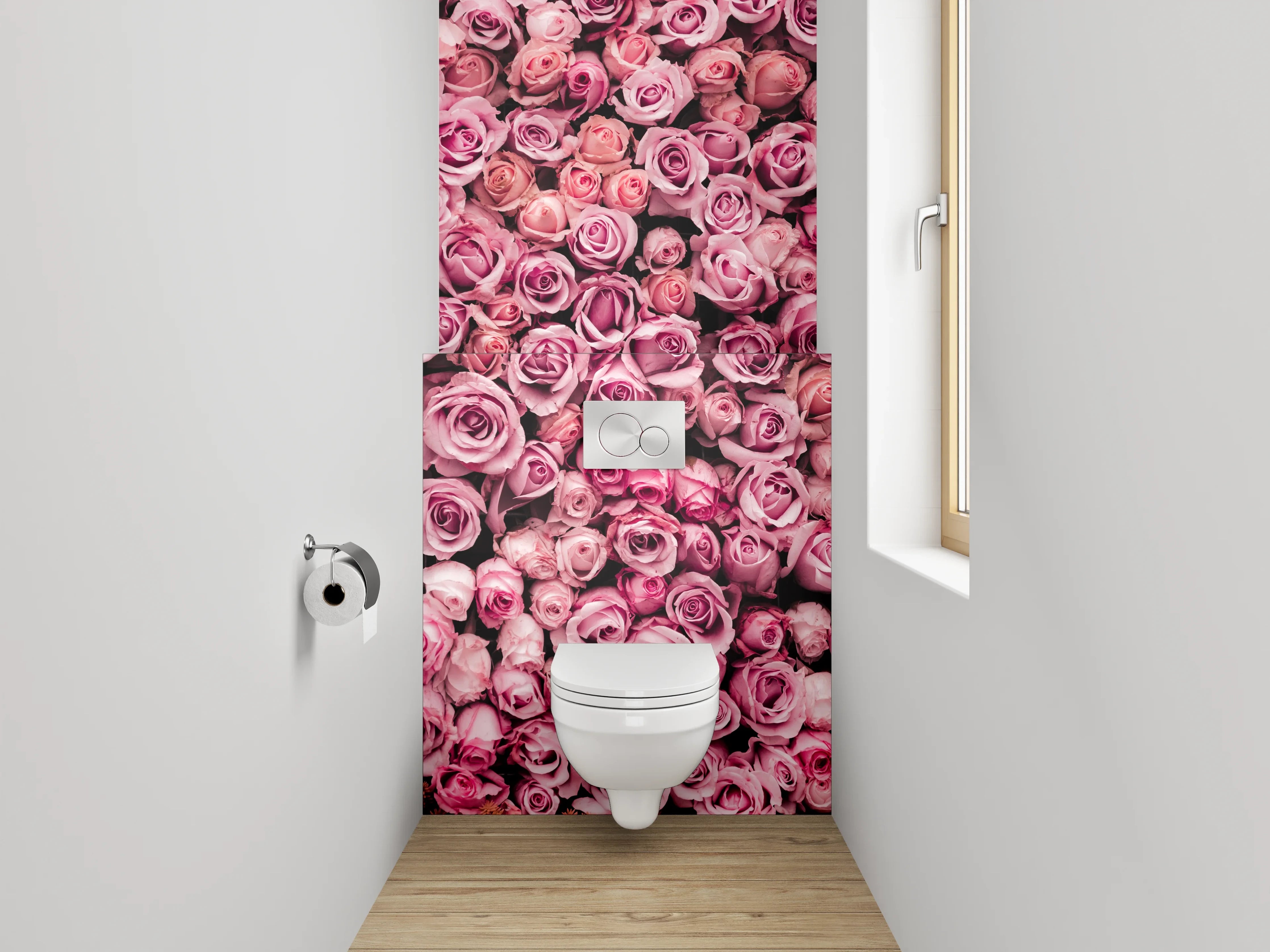 WC-Rückwand - Rosenwand Blütenpracht Dekor