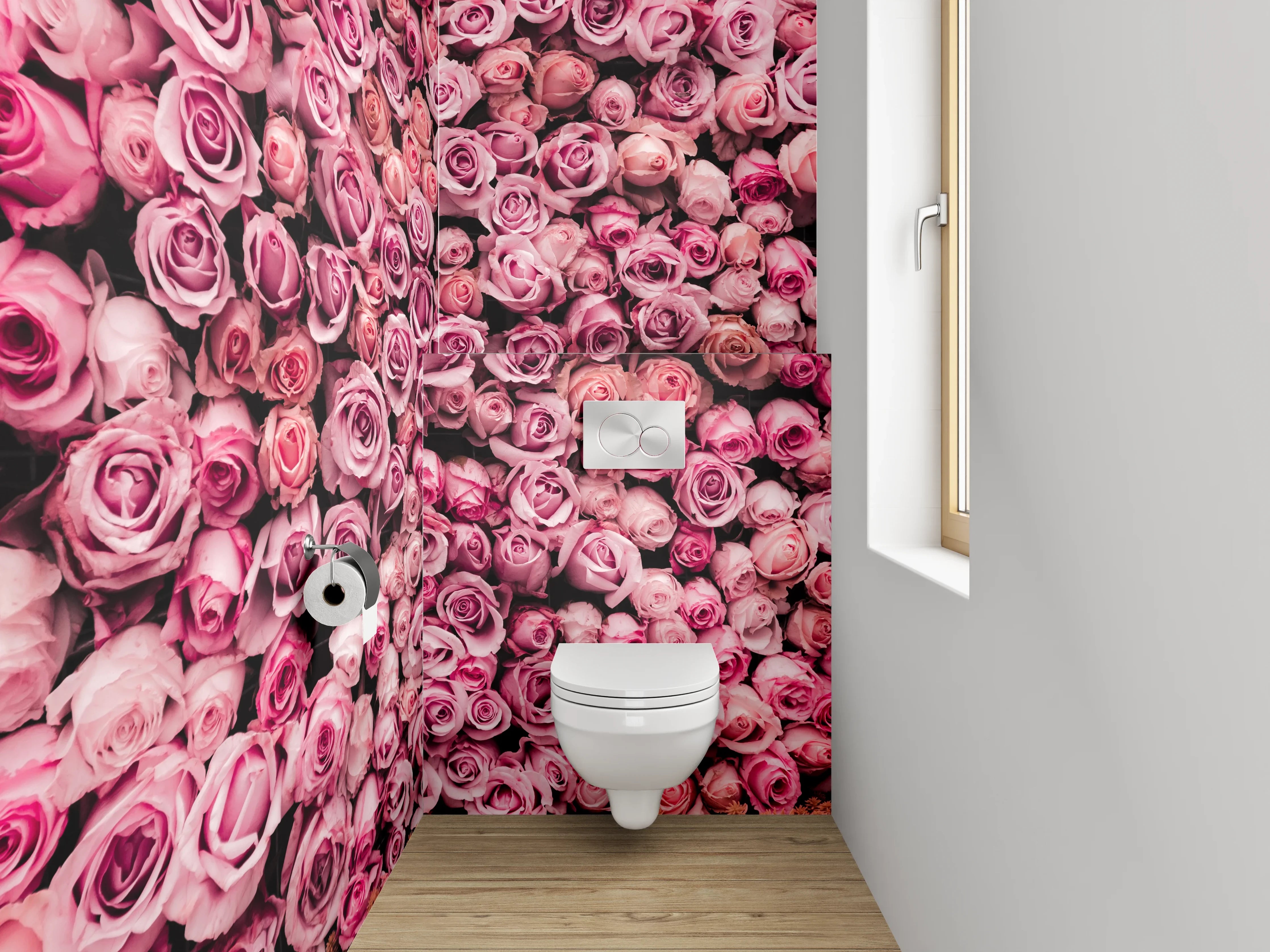 WC-Rückwand - Rosenwand Blütenpracht Dekor