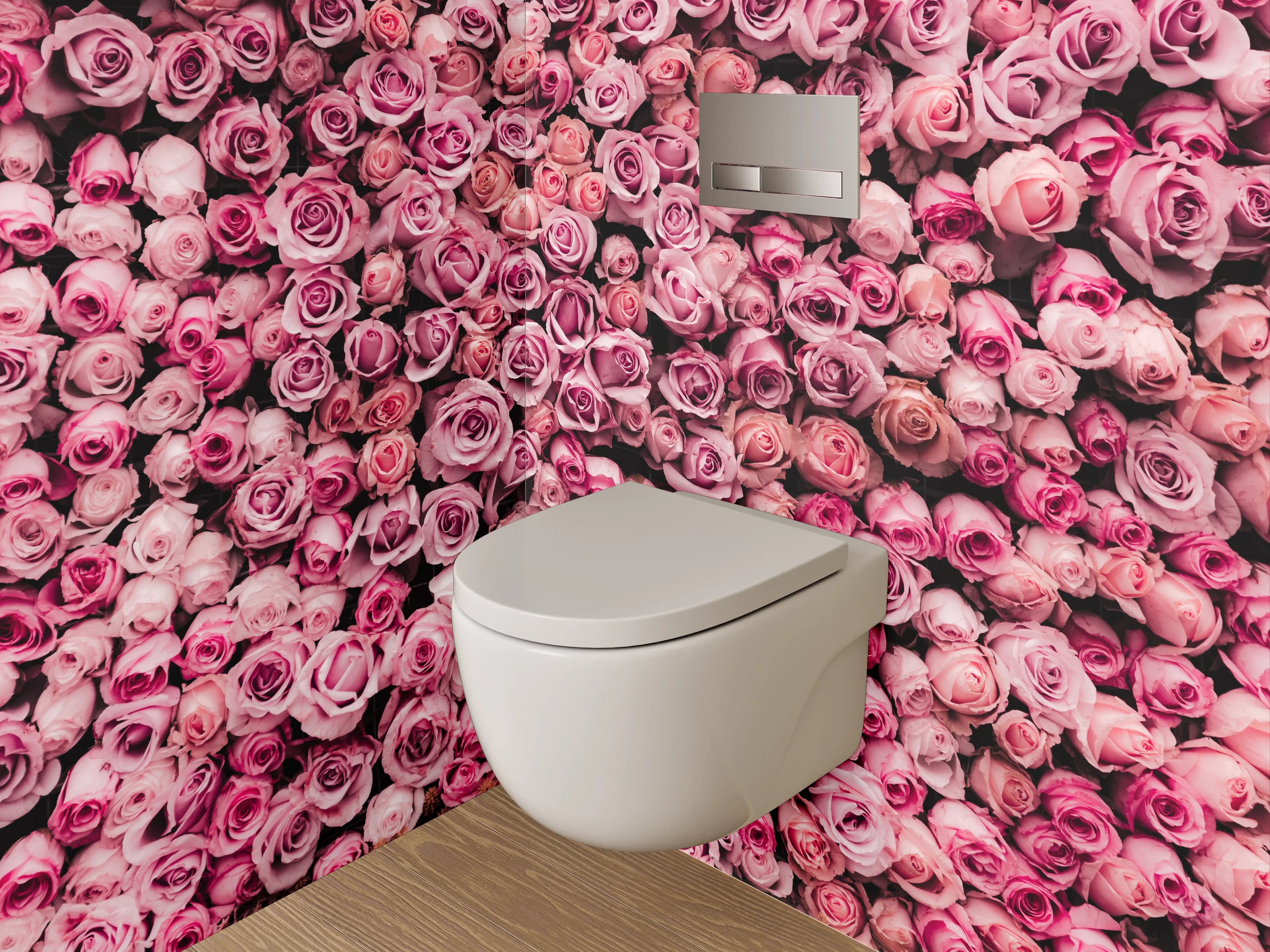 WC-Rückwand - Rosenwand Blütenpracht Dekor