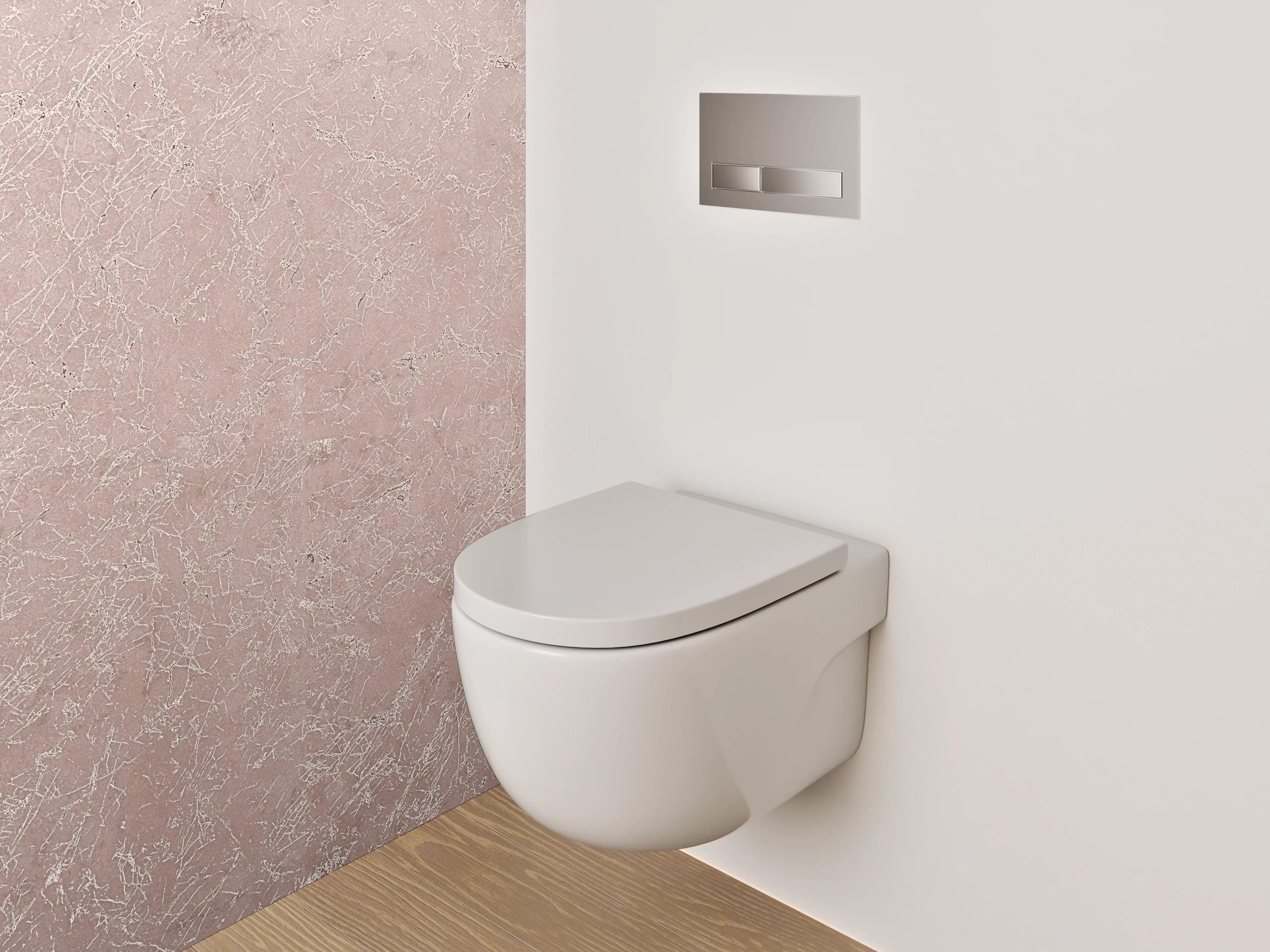 WC-Rückwand - Roséstruktur Marmor Optik Oberfläche