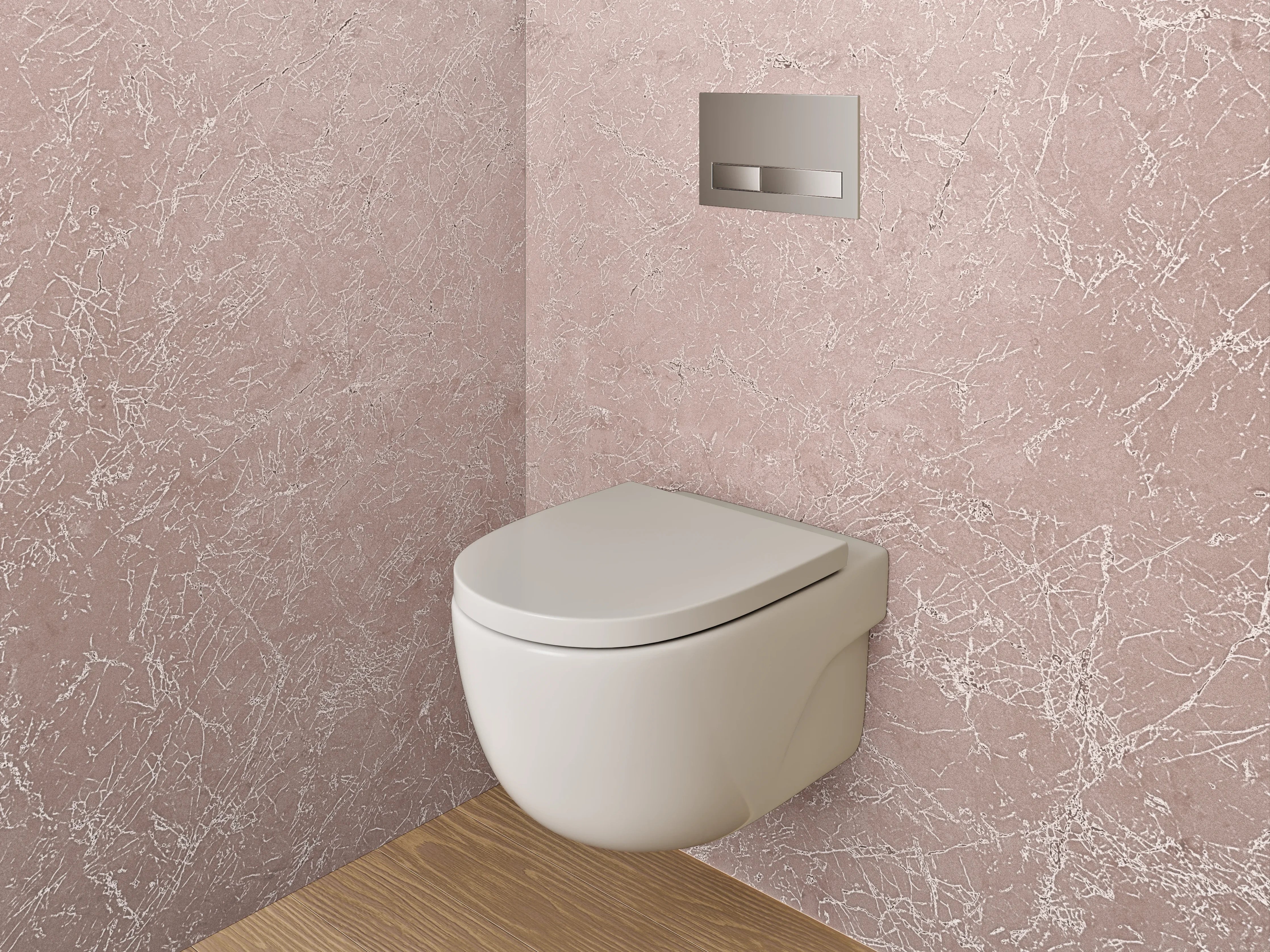 WC-Rückwand - Roséstruktur Marmor Optik Oberfläche