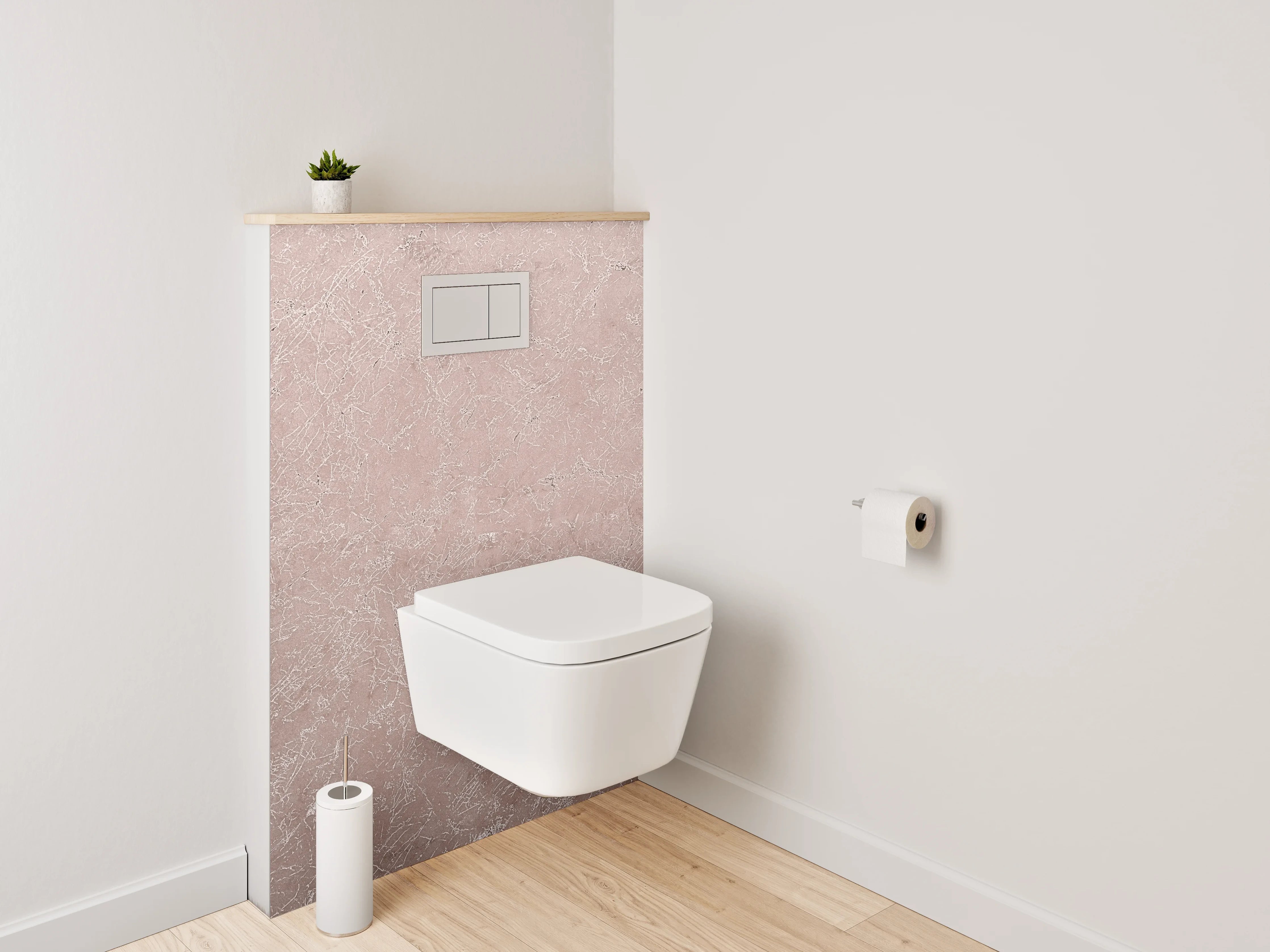 WC-Rückwand - Roséstruktur Marmor Optik Oberfläche