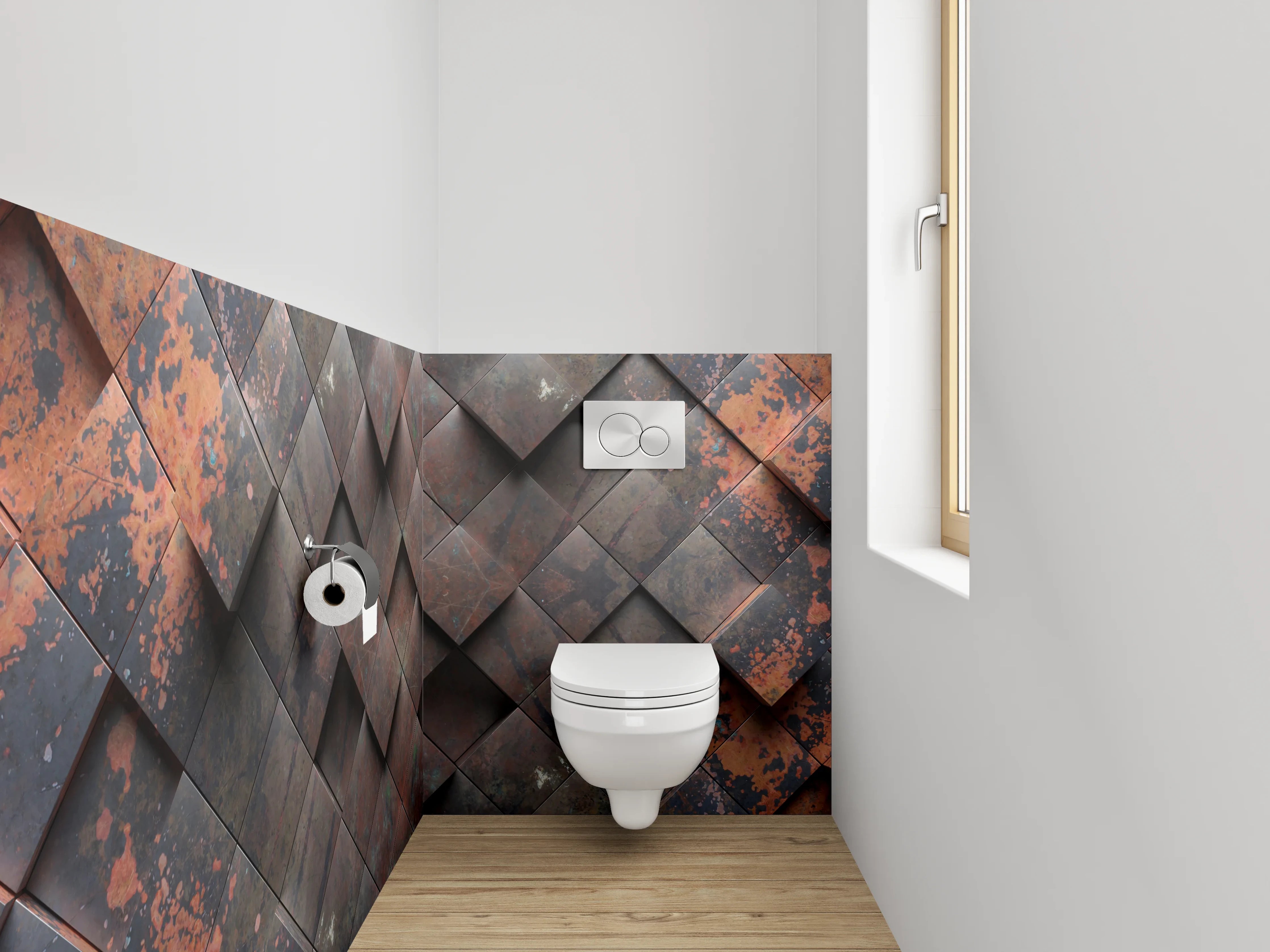 WC-Rückwand - Rost-Optik Mosaikfliesen Wanddekor