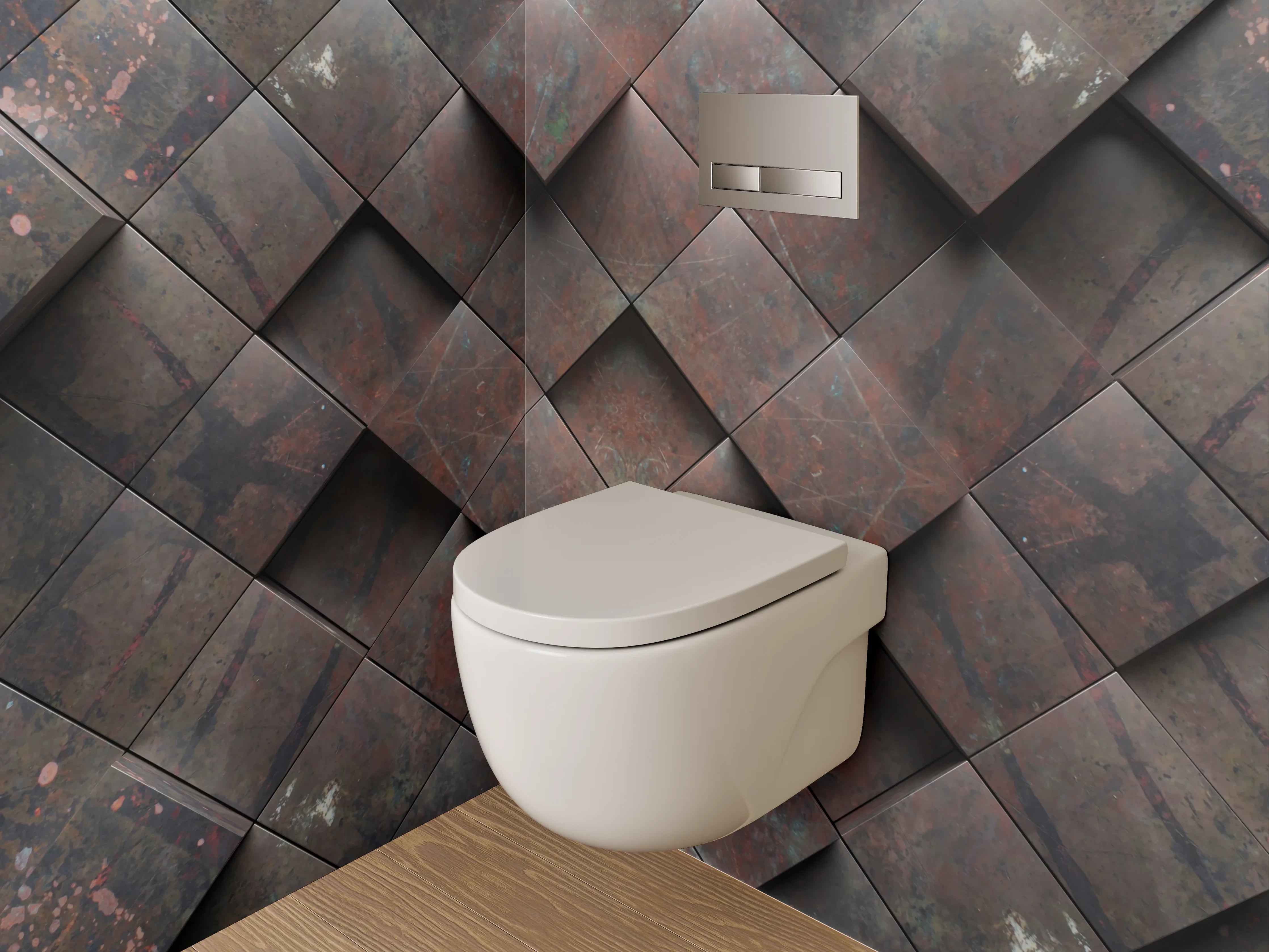 WC-Rückwand - Rost-Optik Mosaikfliesen Wanddekor