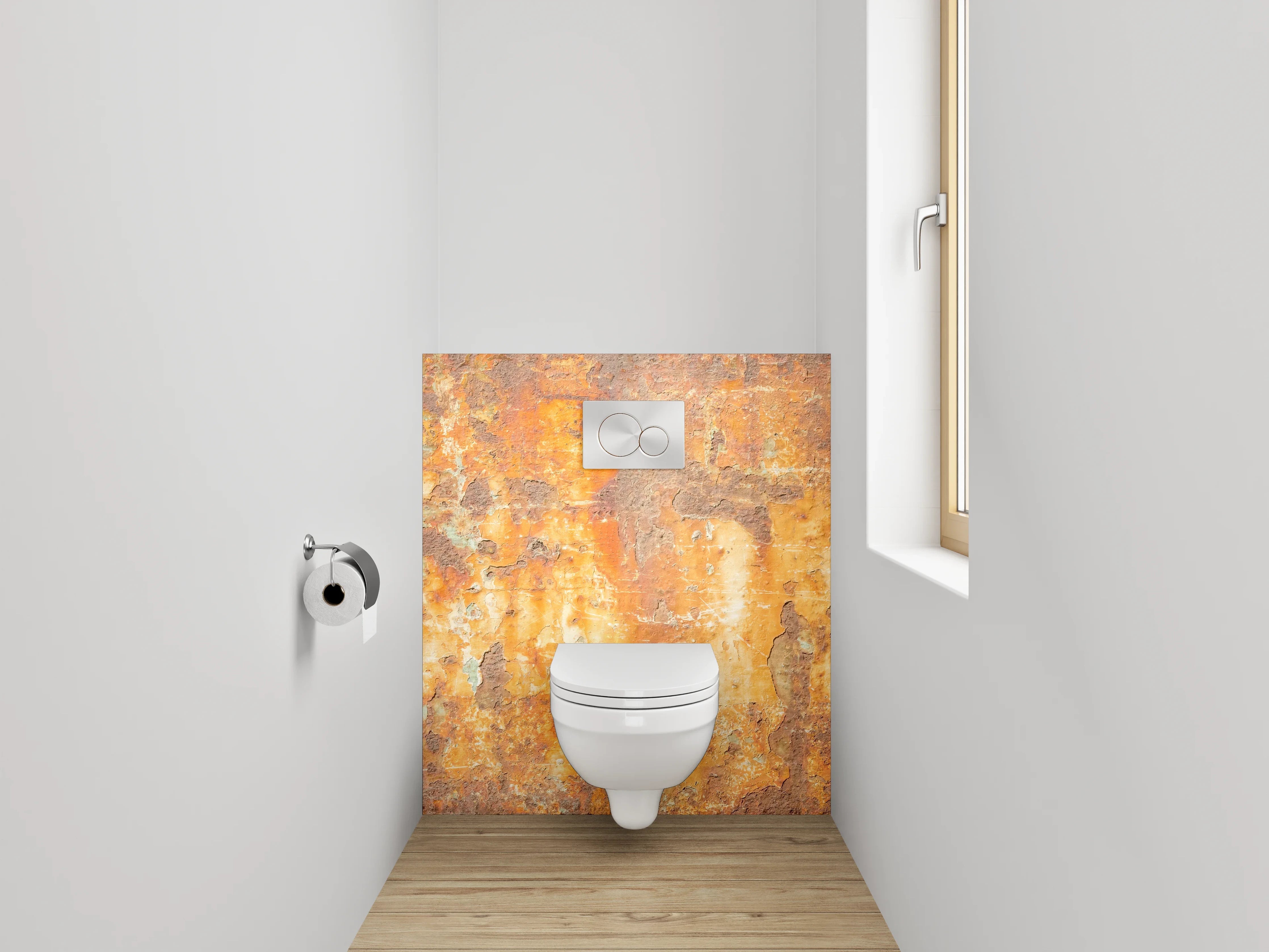 WC-Rückwand - Rostige Metallstruktur Vintage Look