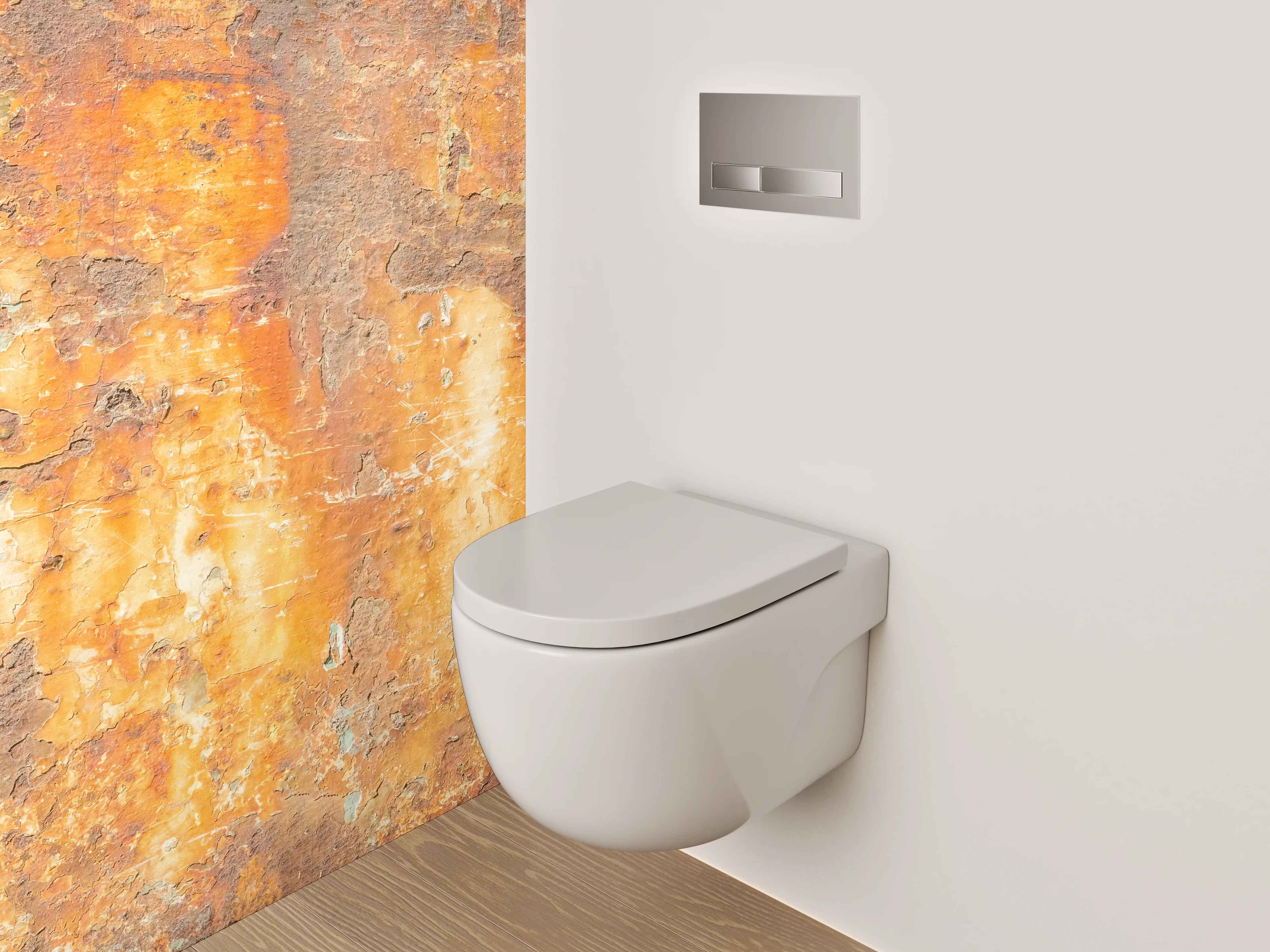 WC-Rückwand - Rostige Metallstruktur Vintage Look