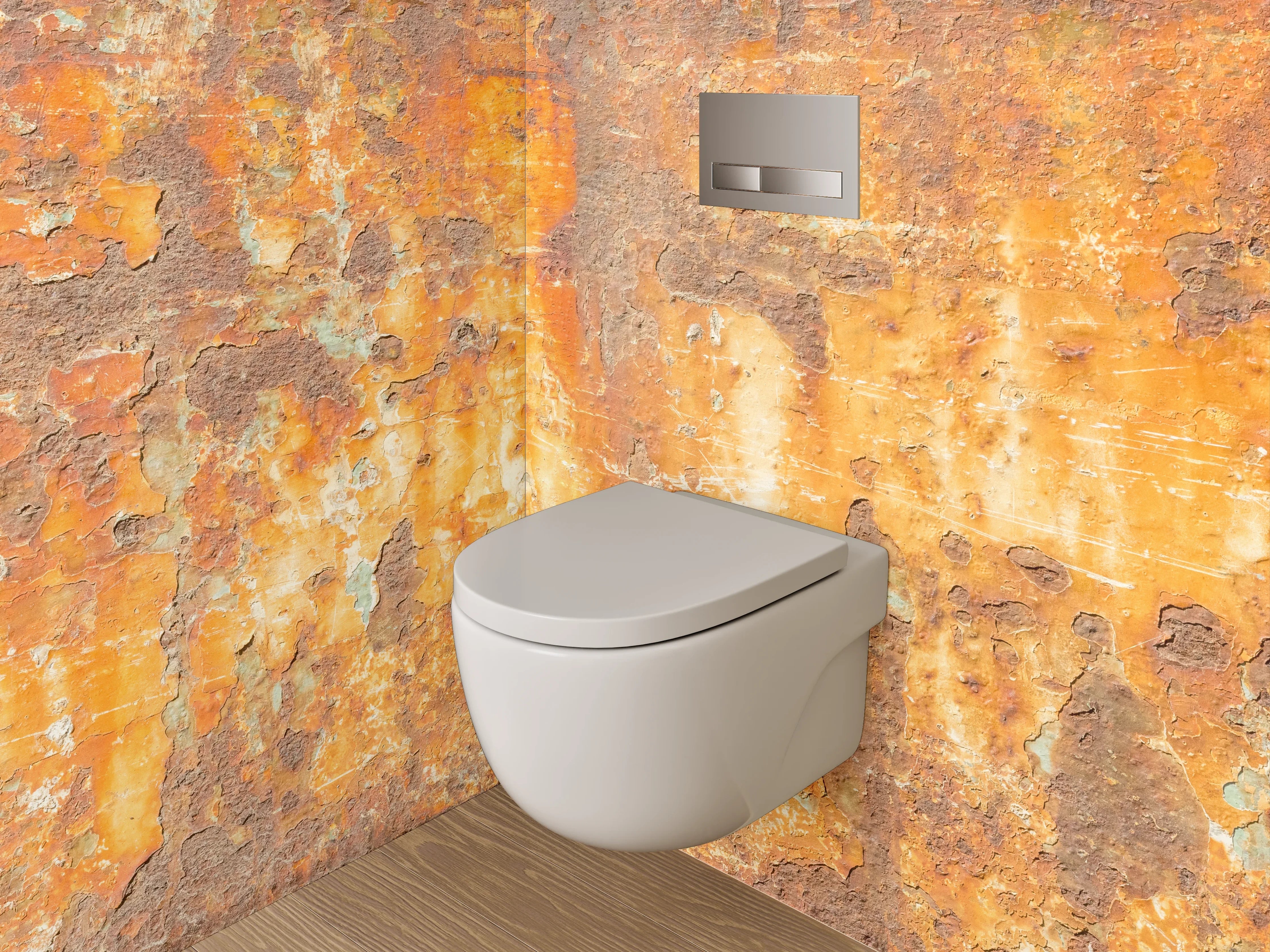 WC-Rückwand - Rostige Metallstruktur Vintage Look