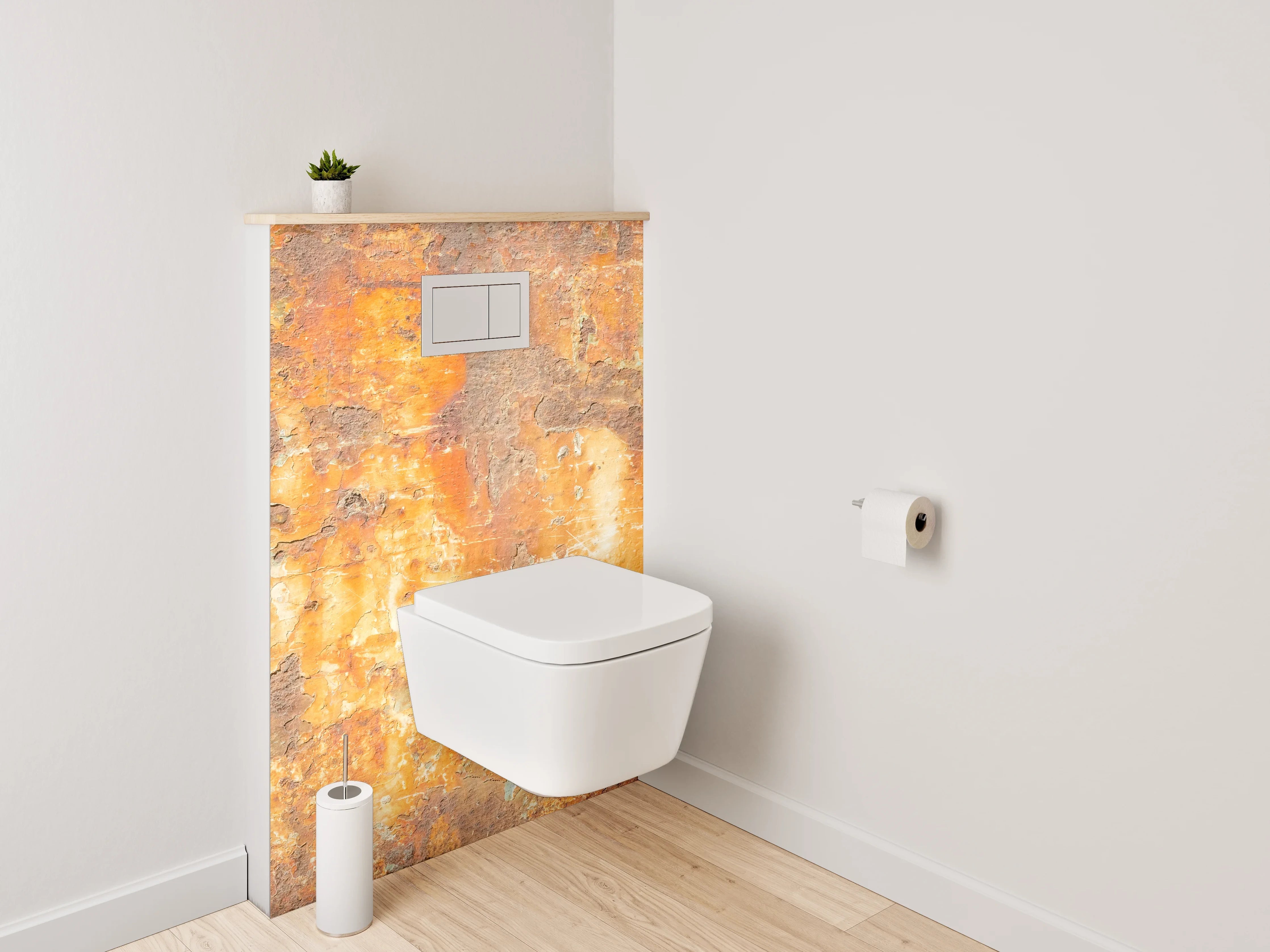 WC-Rückwand - Rostige Metallstruktur Vintage Look