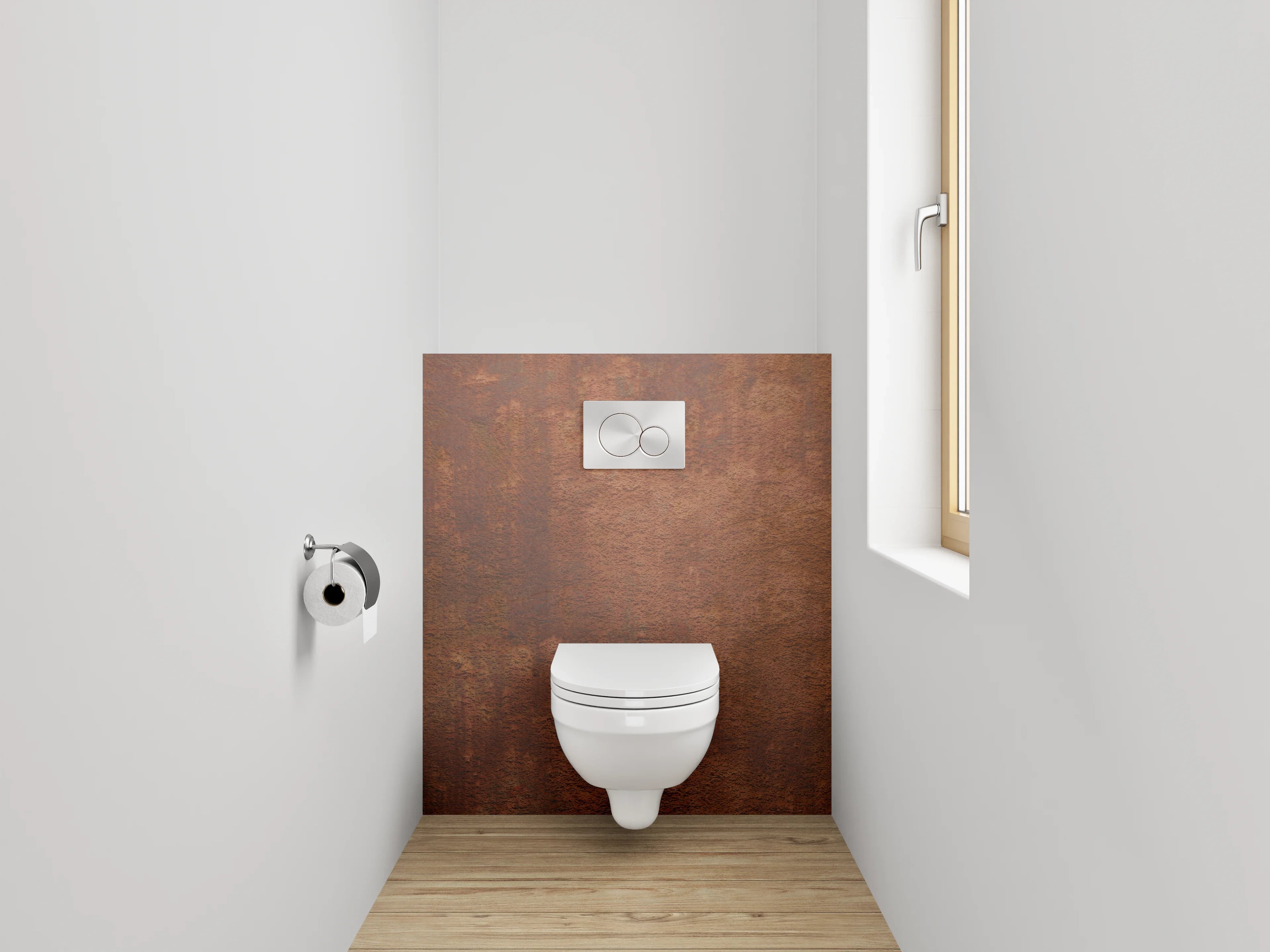 WC-Rückwand - Rostoptik Braun Beton Design